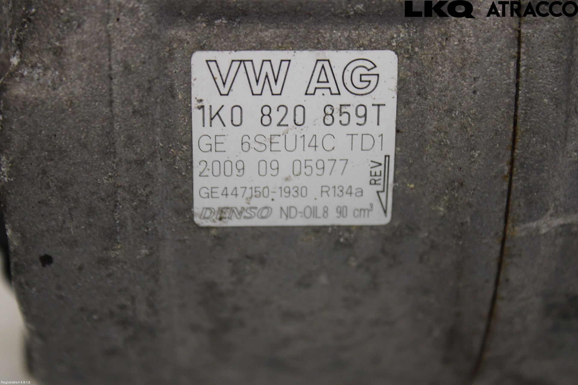 Volkswagen VW GOLF VI 09-13 Varme Ac Kompressor