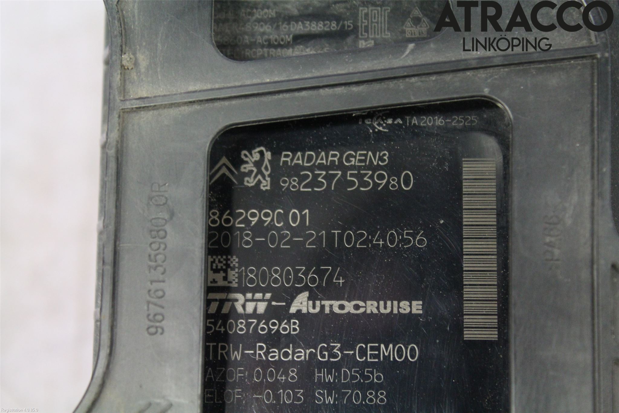 Peugeot 308 14-21 Sensor Kollisjonsbeskyttelse