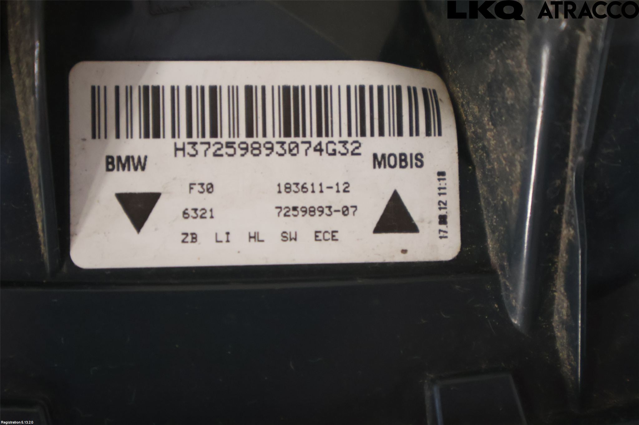 BMW 3 F30/F31/F80 12-19 Baklykt Venstre