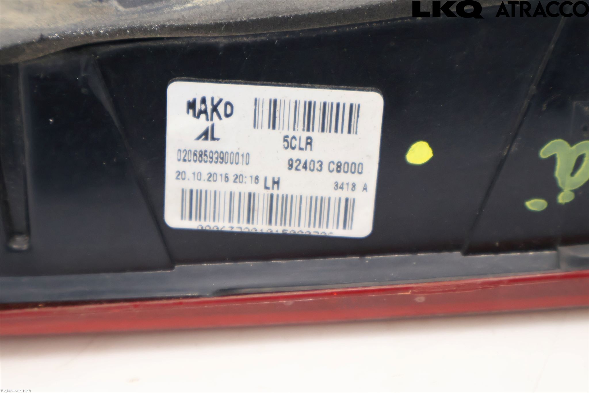 Hyundai i20 GB 15-20 Baklykt Venstre  På Luke(Indre