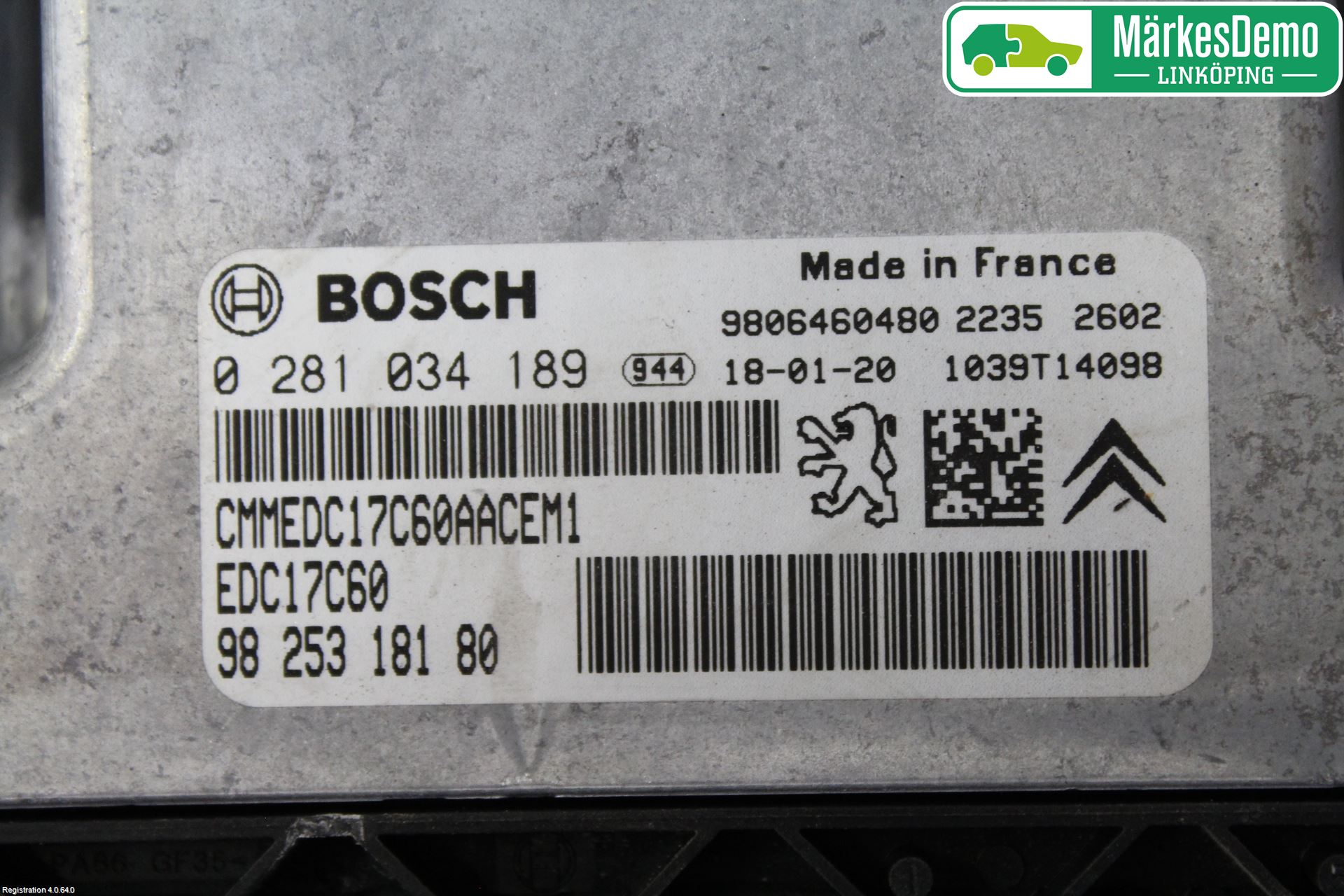 Peugeot PARTNER 16-18 Styreenhet Dieselpumpe