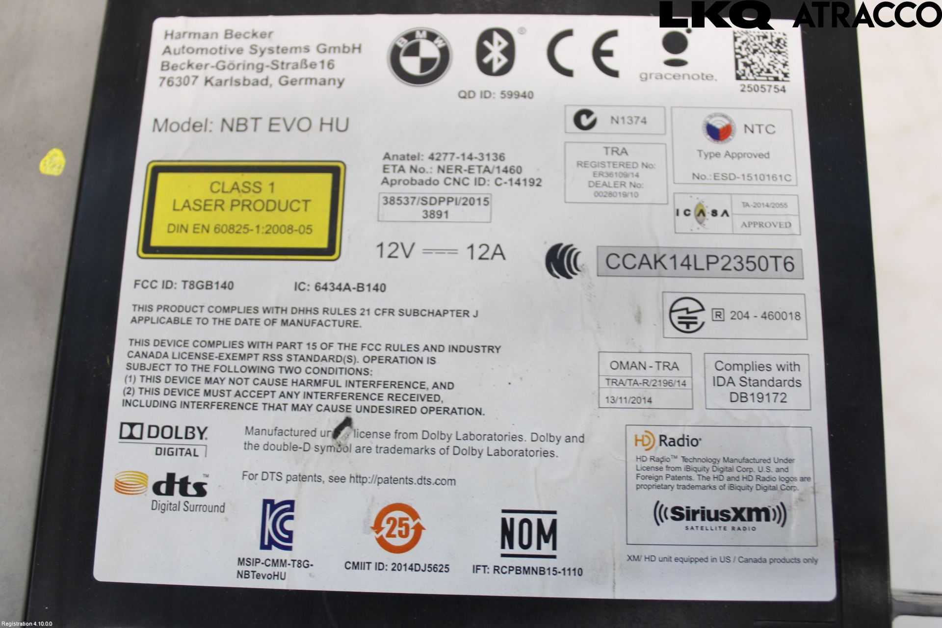 BMW 3 GT F34 13-19 Stereo Radio Med Cd