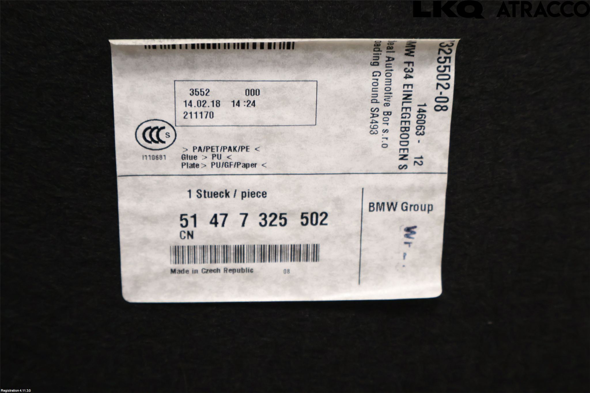 BMW 3 GT F34 13-19 Innr Bagasjeromkledsel