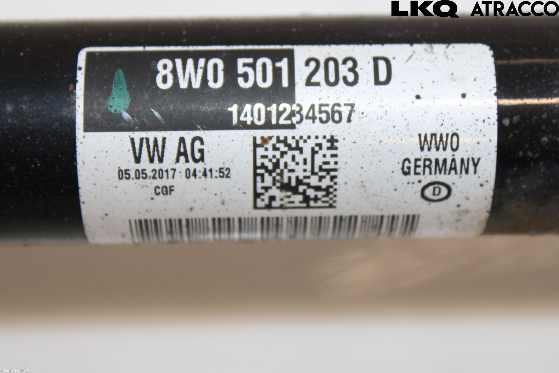 Audi A4/S4 B9 16-19 Drivaksel Bak Kompl Venstre