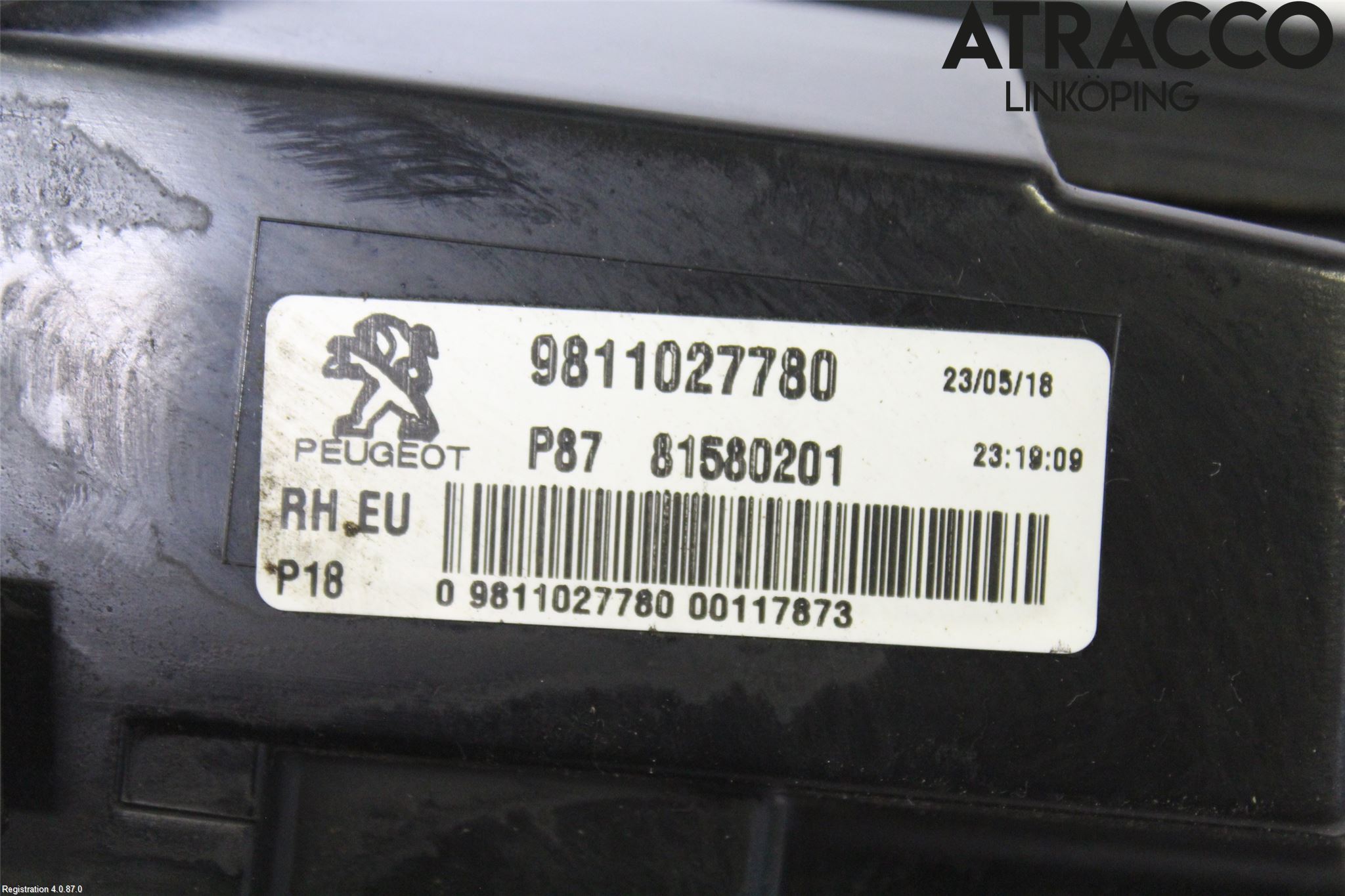Peugeot 5008 17-24 Baklykt Høyre  På Luke(Indre)