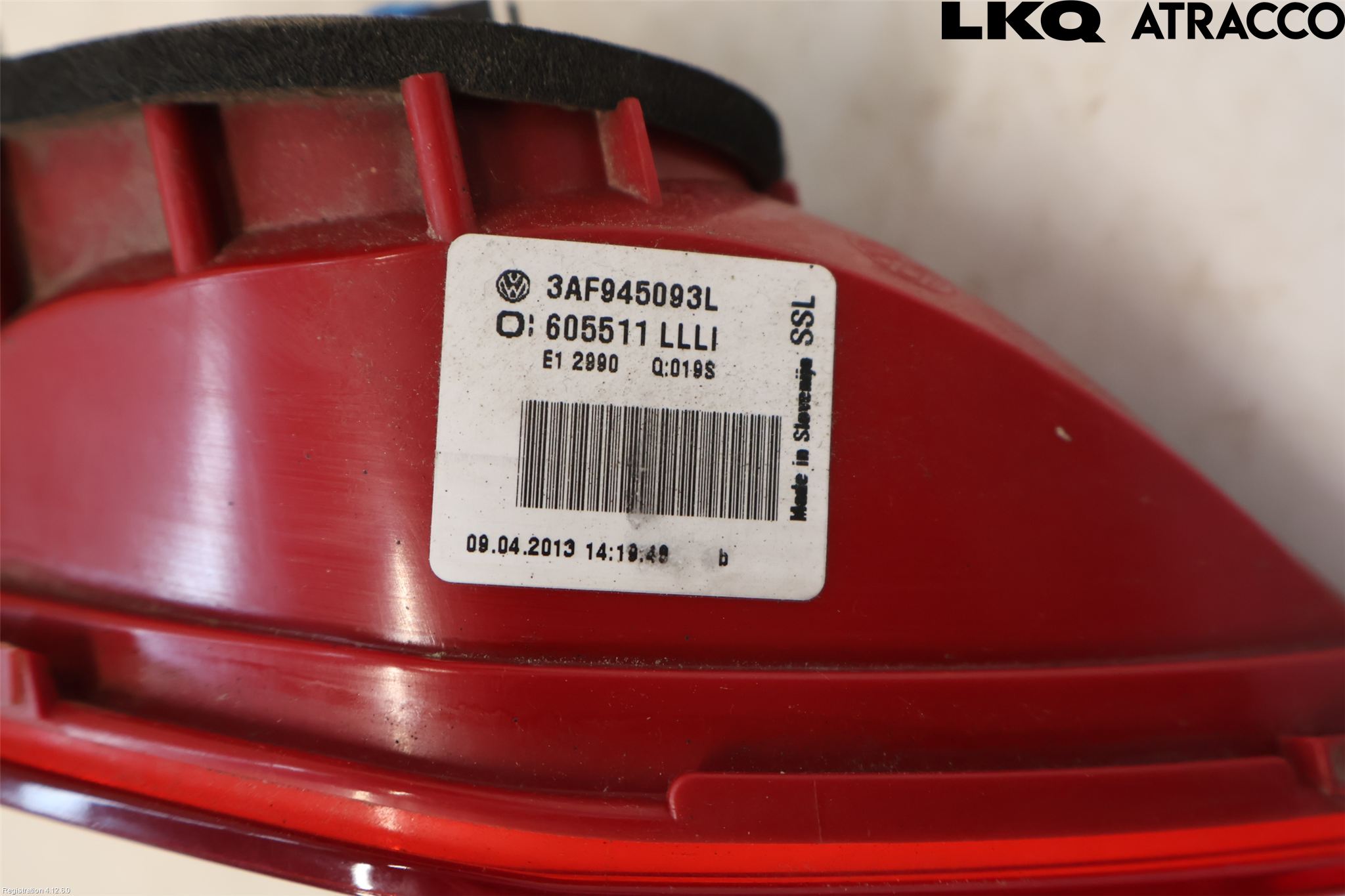 Volkswagen VW PASSAT 11-14 Baklykt Venstre  På Luke(Indre