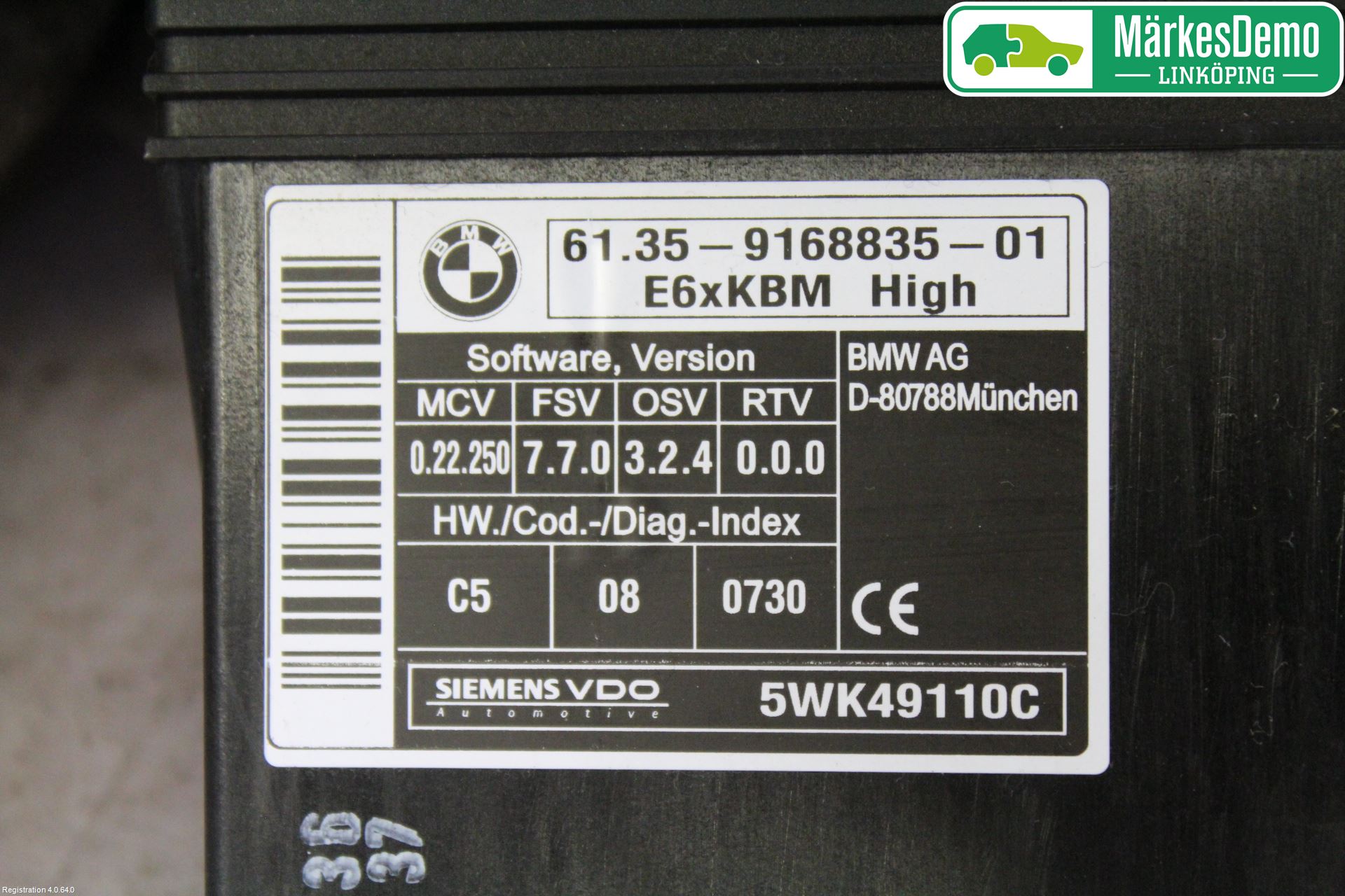 BMW 5 E60/61 Sed/Tou 02-10 Styreenhet Øvrig