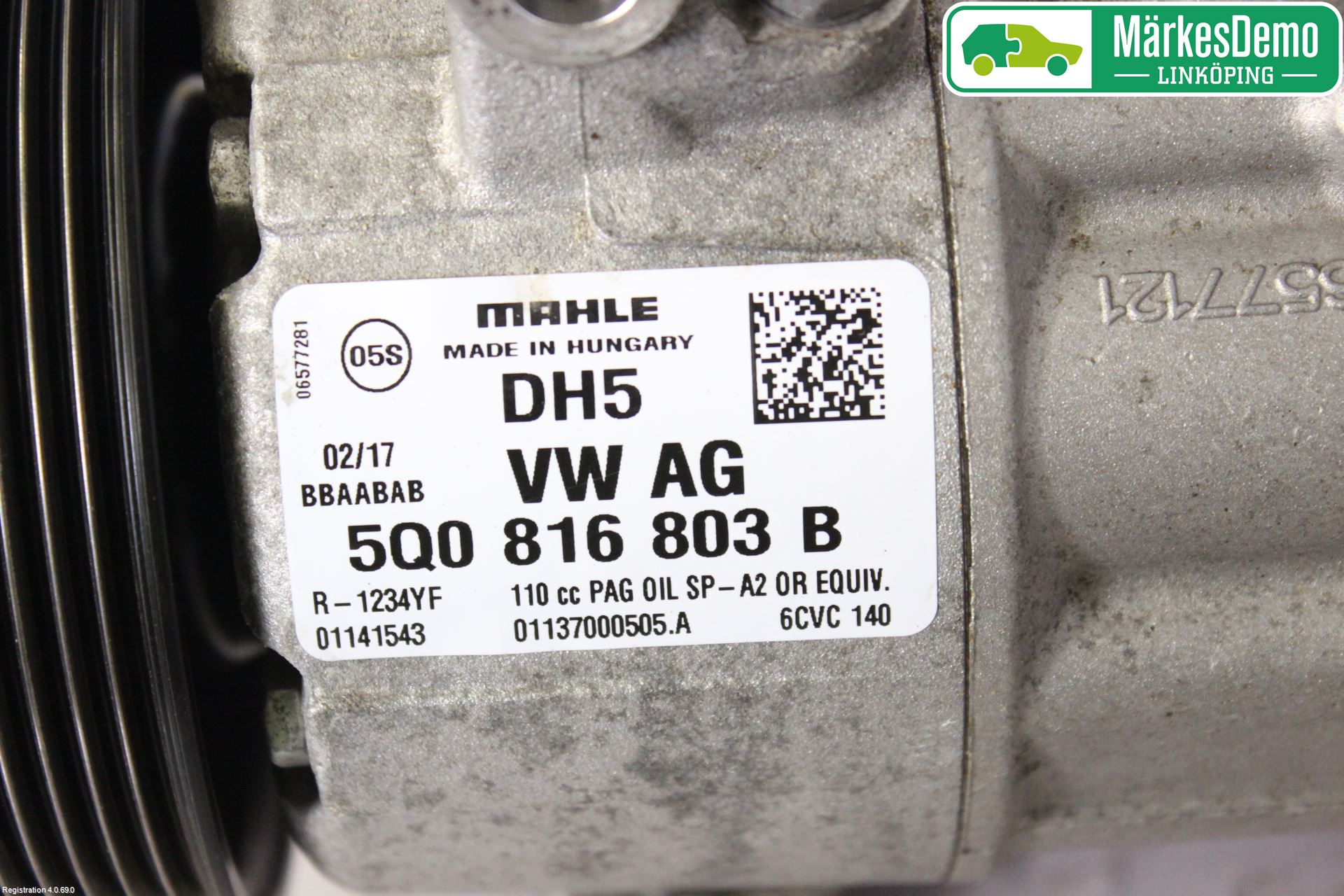 Volkswagen VW GOLF / E-GOLF VII 13-20 Varme Ac Kompressor