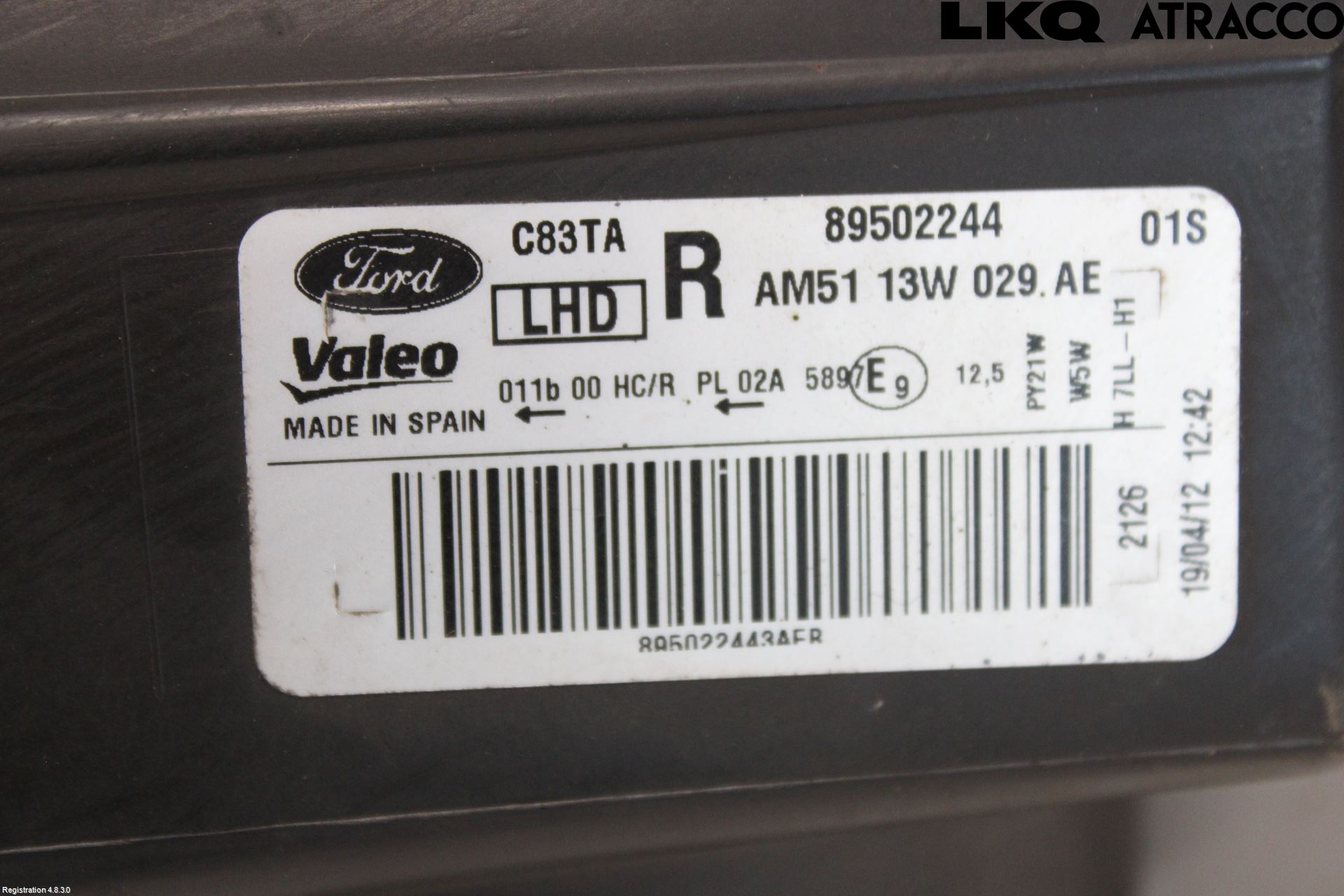 Ford C-MAX II  11-14 Frontlykt Høyre