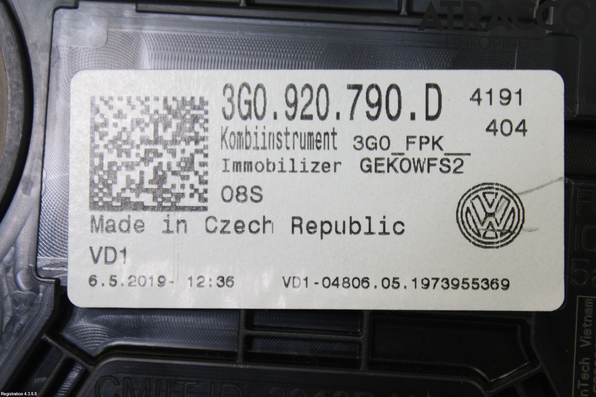 Volkswagen VW PASSAT 15-19 Instr Kombinert