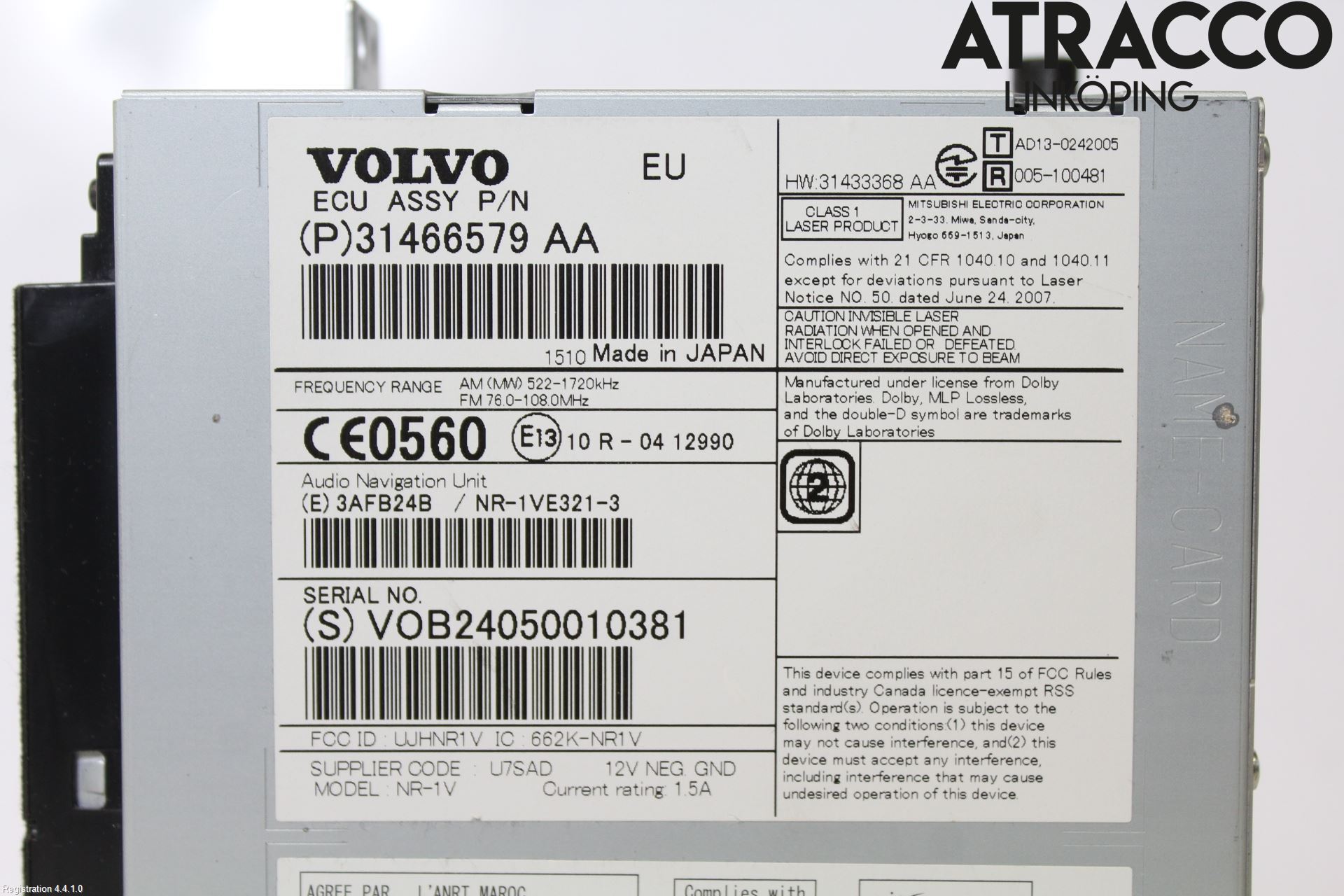 Volvo XC70 14-16 Stereo Radio Med Cd