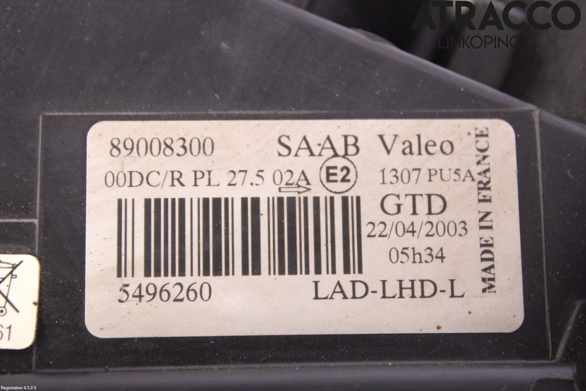 Saab 9-5 -05 Frontlykt Venstre