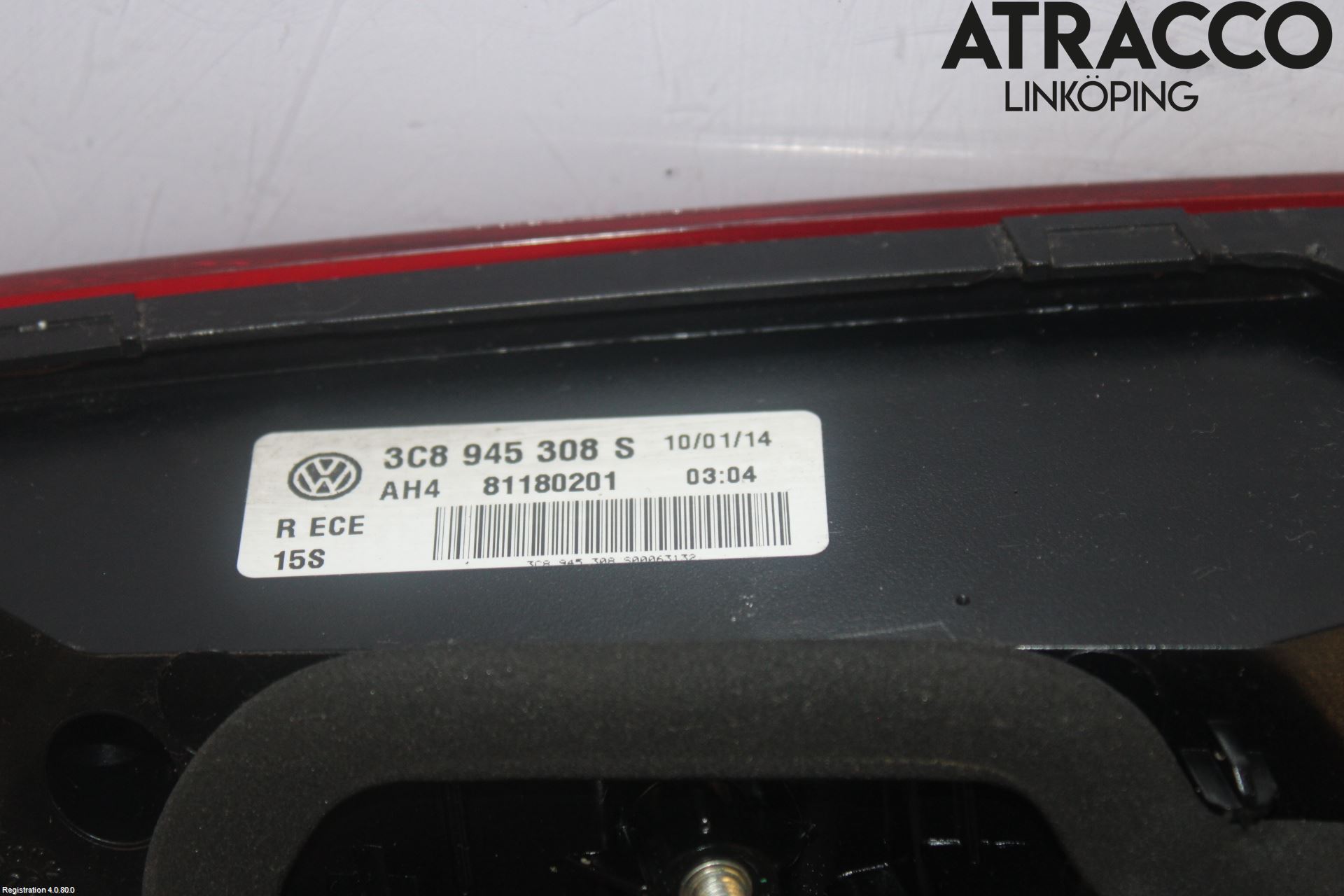 Volkswagen VW PASSAT CC 08-16 Baklykt Høyre  På Luke(Indre)