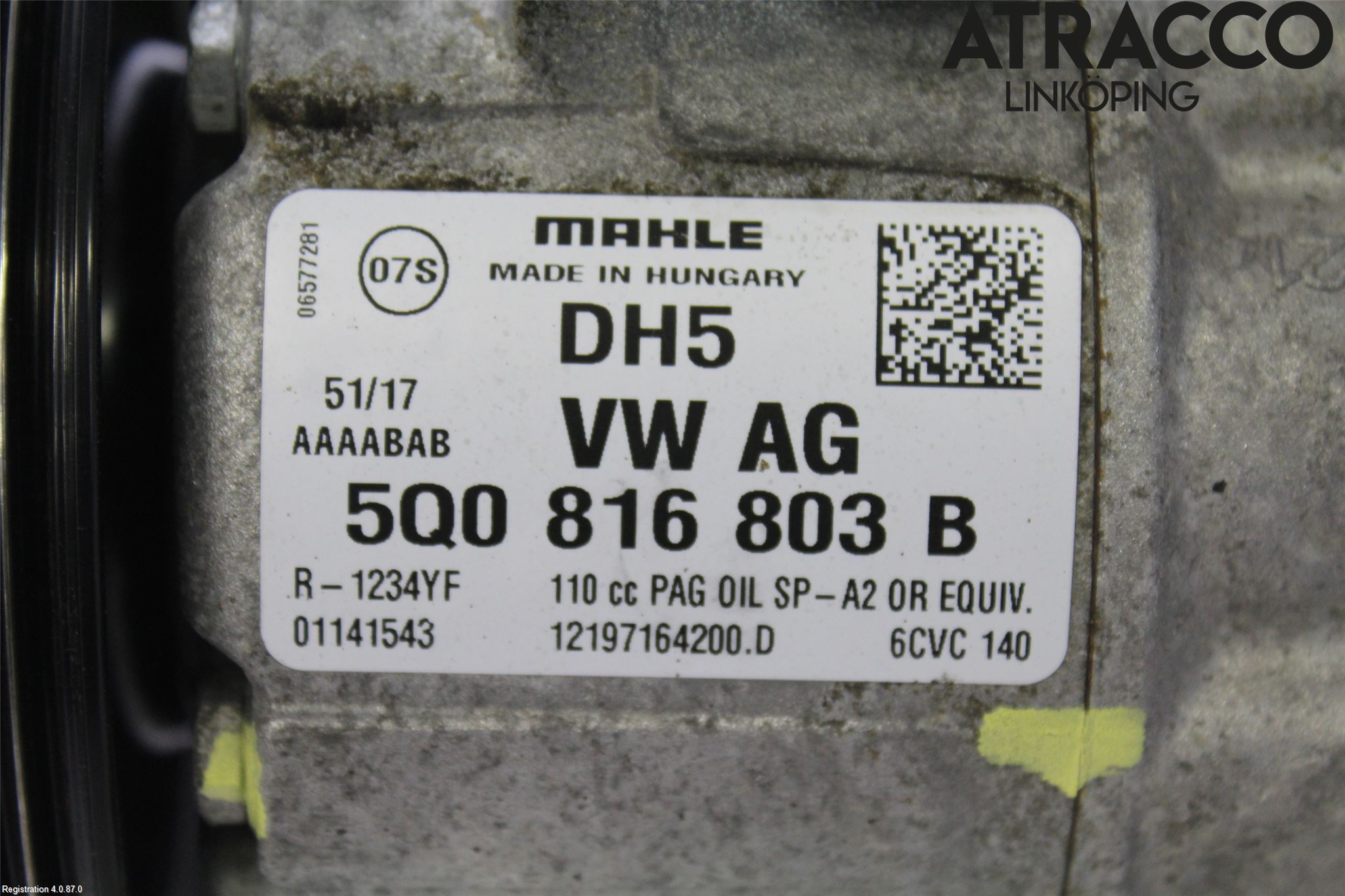 Volkswagen VW GOLF SPORTSVAN 15-20 Varme Ac Kompressor