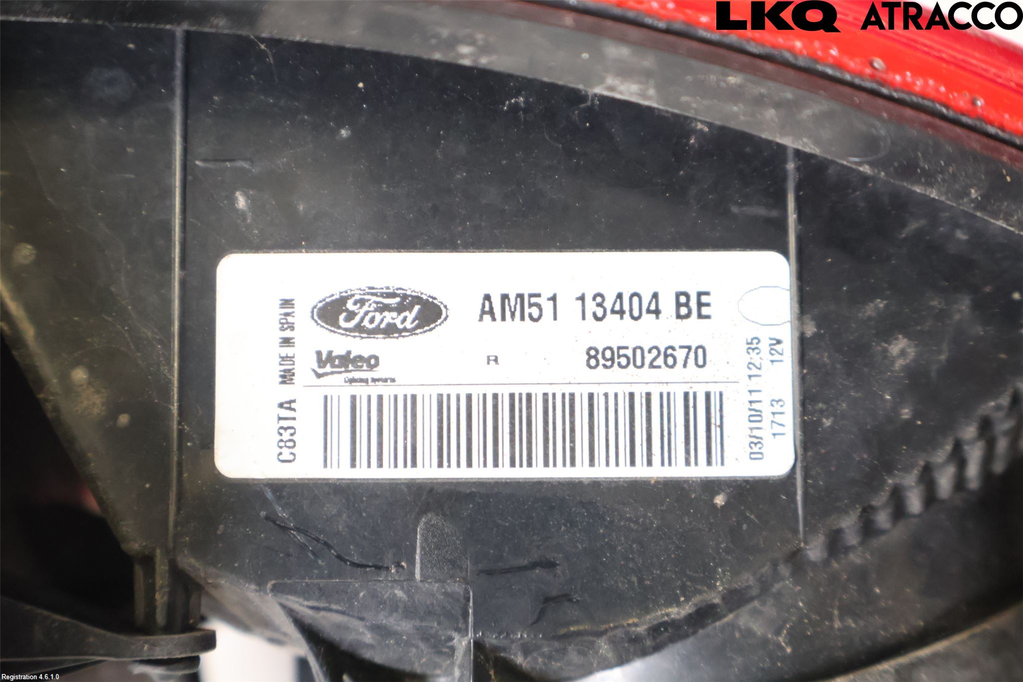 Ford C-MAX II  11-14 Baklykt Høyre