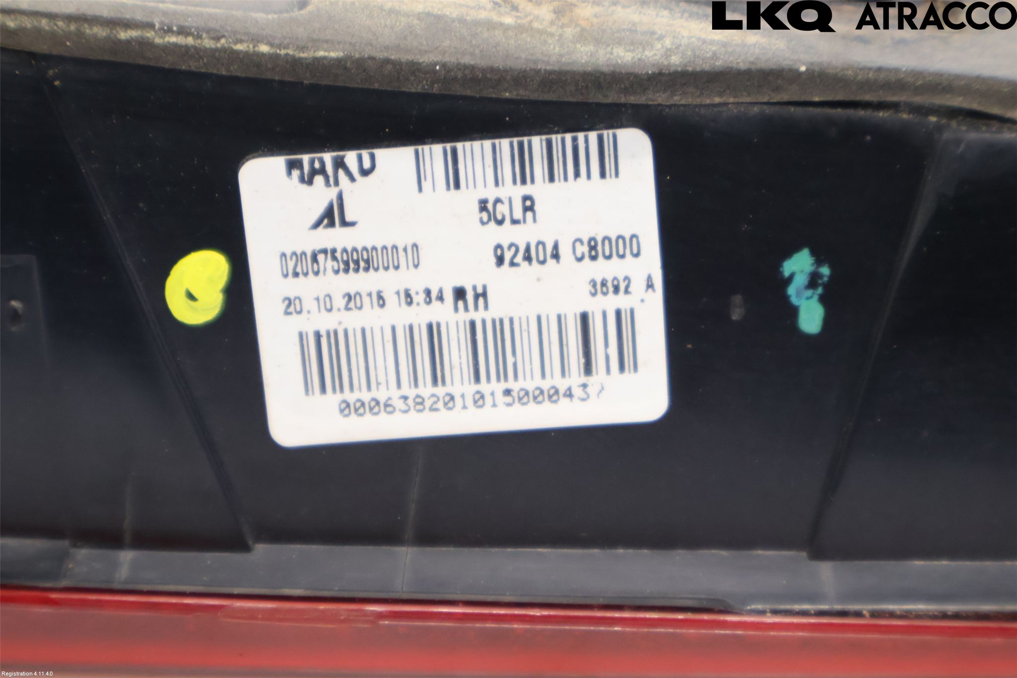 Hyundai i20 GB 15-20 Baklykt Høyre  På Luke(Indre)