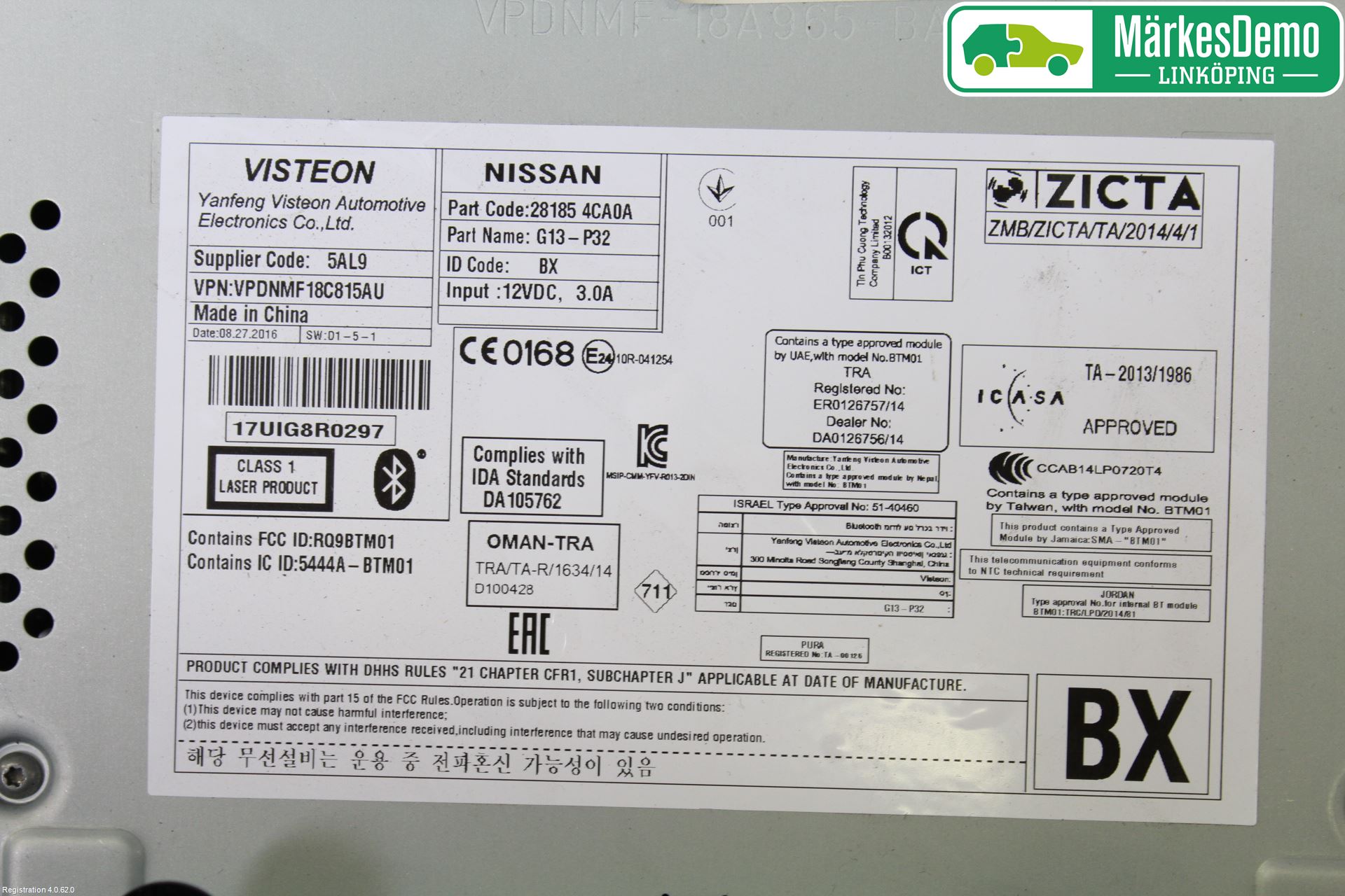 Nissan QASHQAI 14-17 Stereo Radio Med Cd