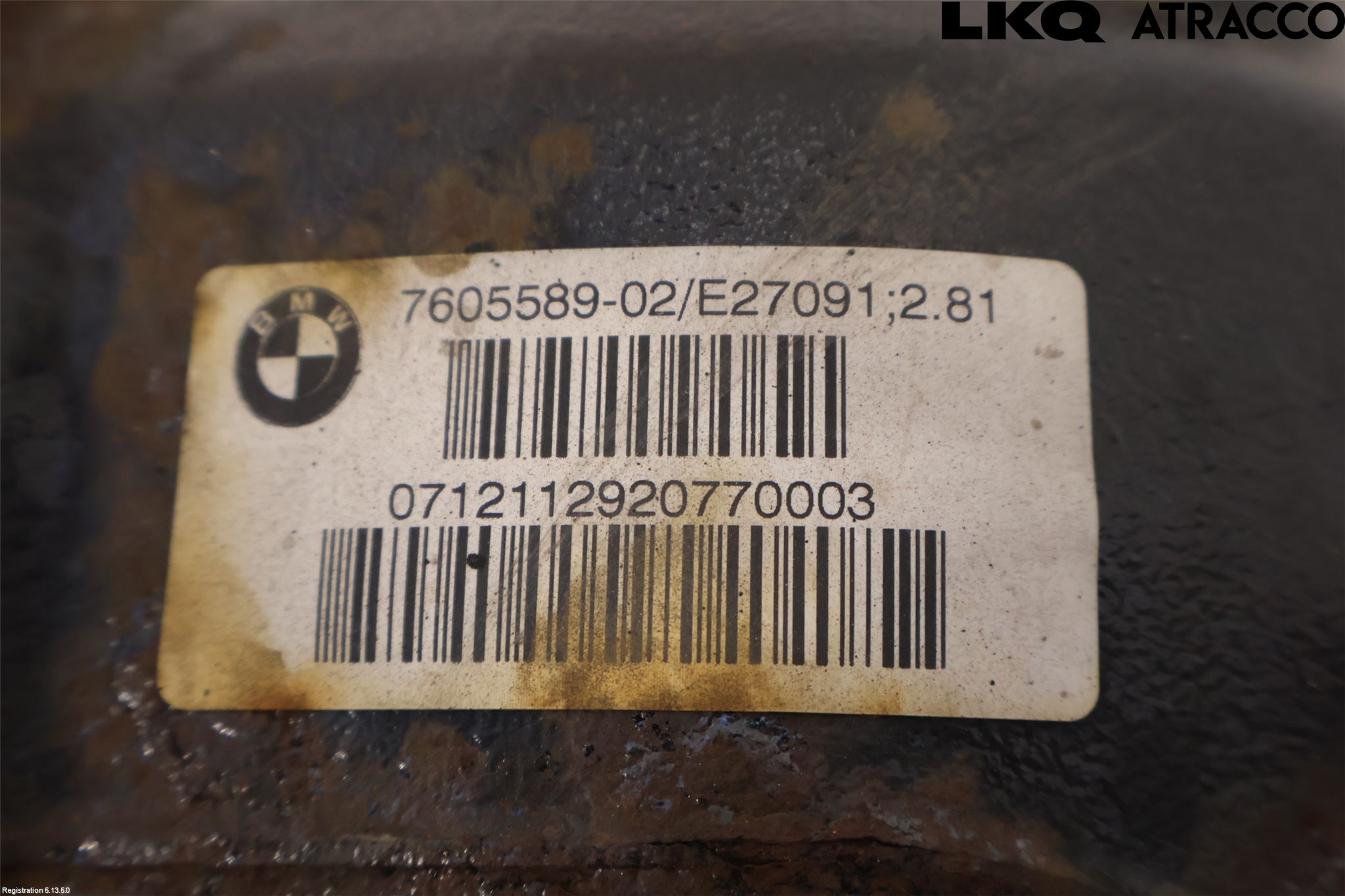 BMW 3 F30/F31/F80 12-19 Bakaksel Kardang Bak -Diff
