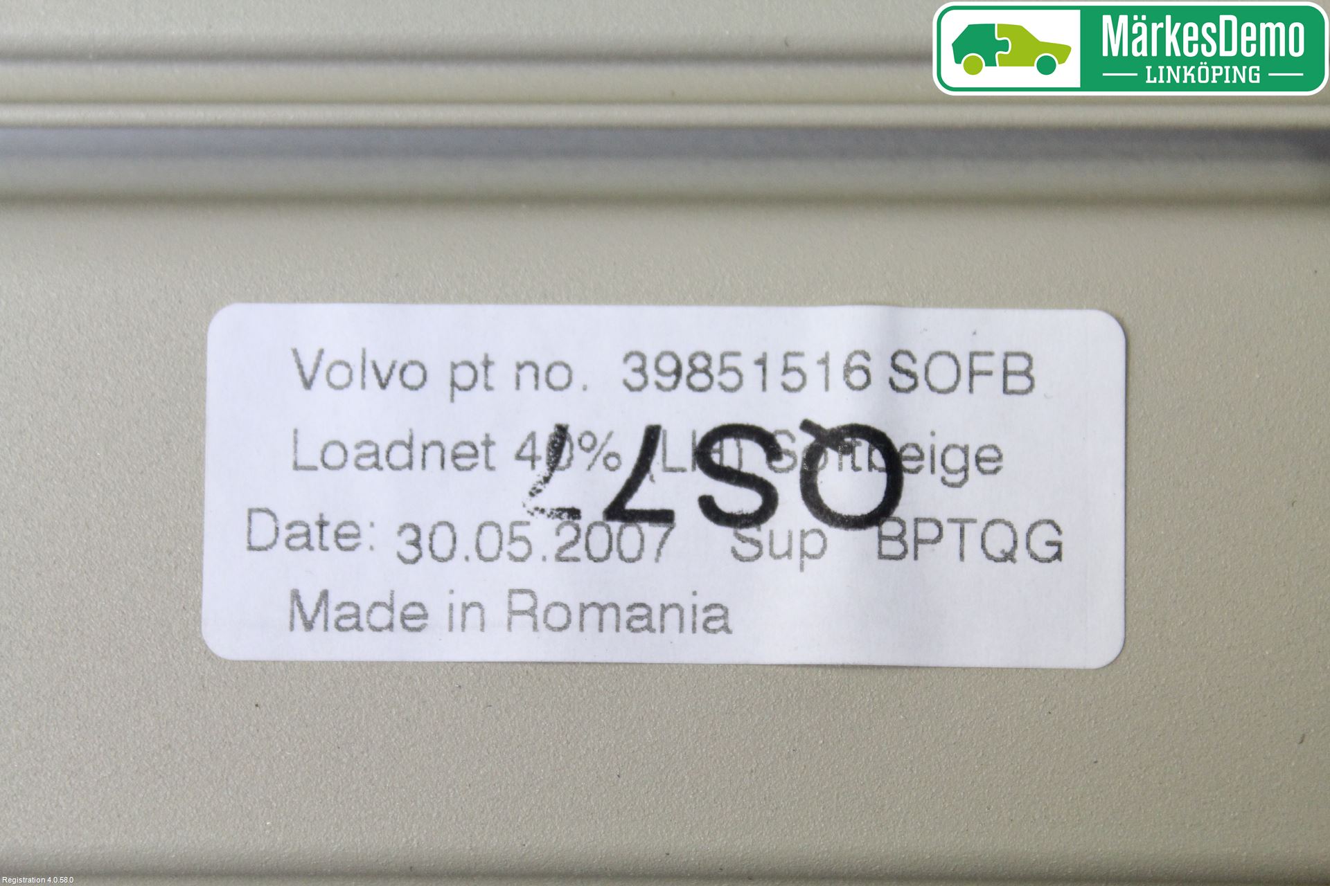 Volvo V70 08-13 Innr Lastenett