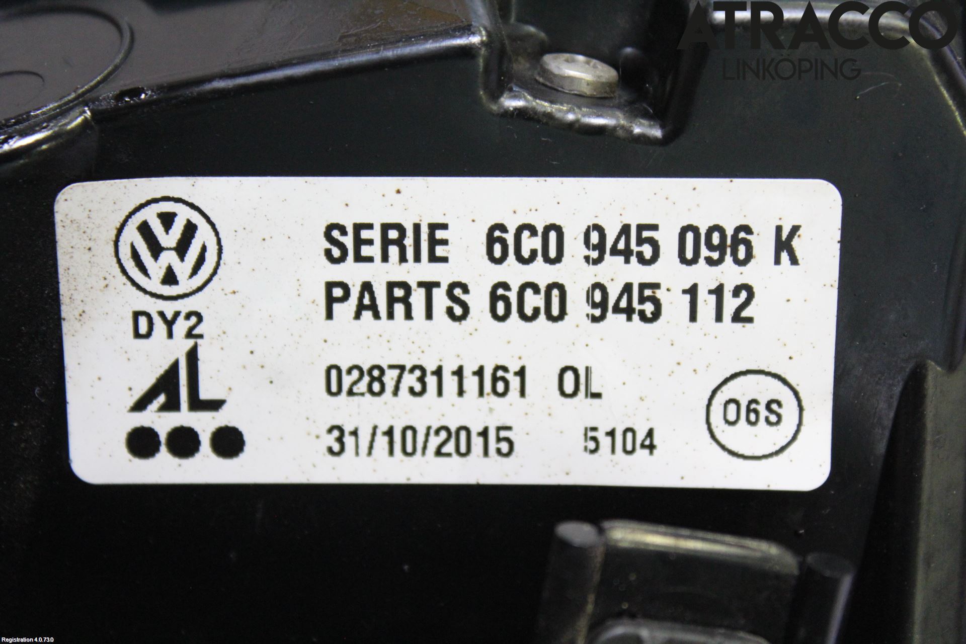 Volkswagen VW POLO 10-17 Baklykt Høyre