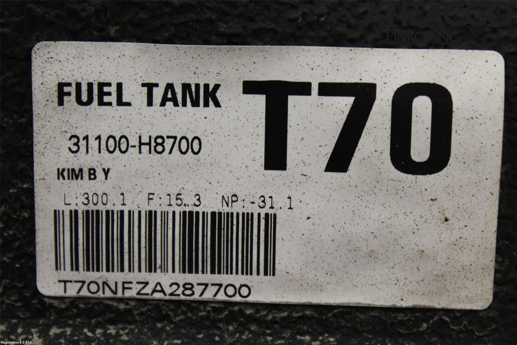 Kia STONIC 18->> Drivstofftank