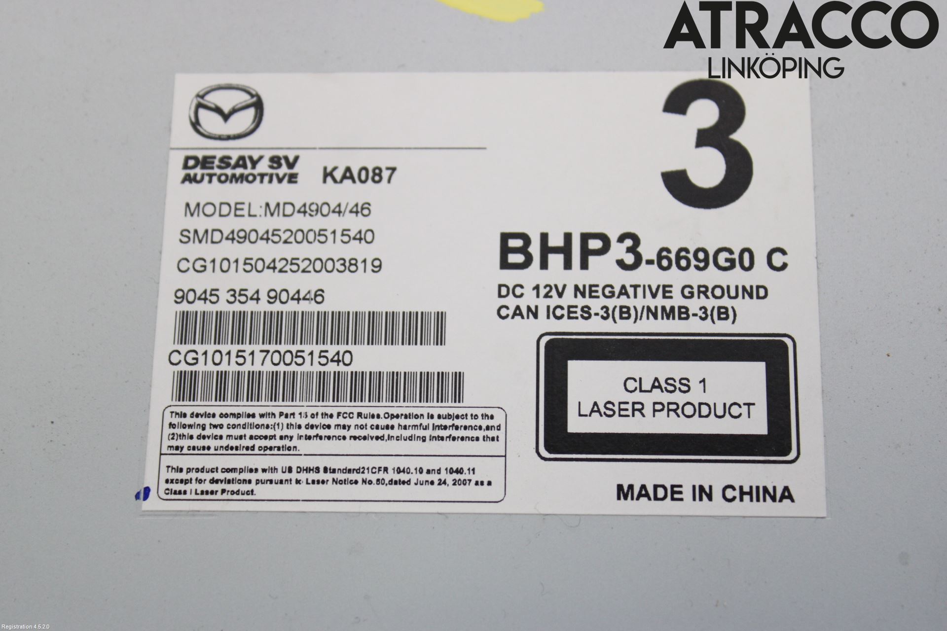 Mazda 3 III 14-19 Stereo Radio Med Cd