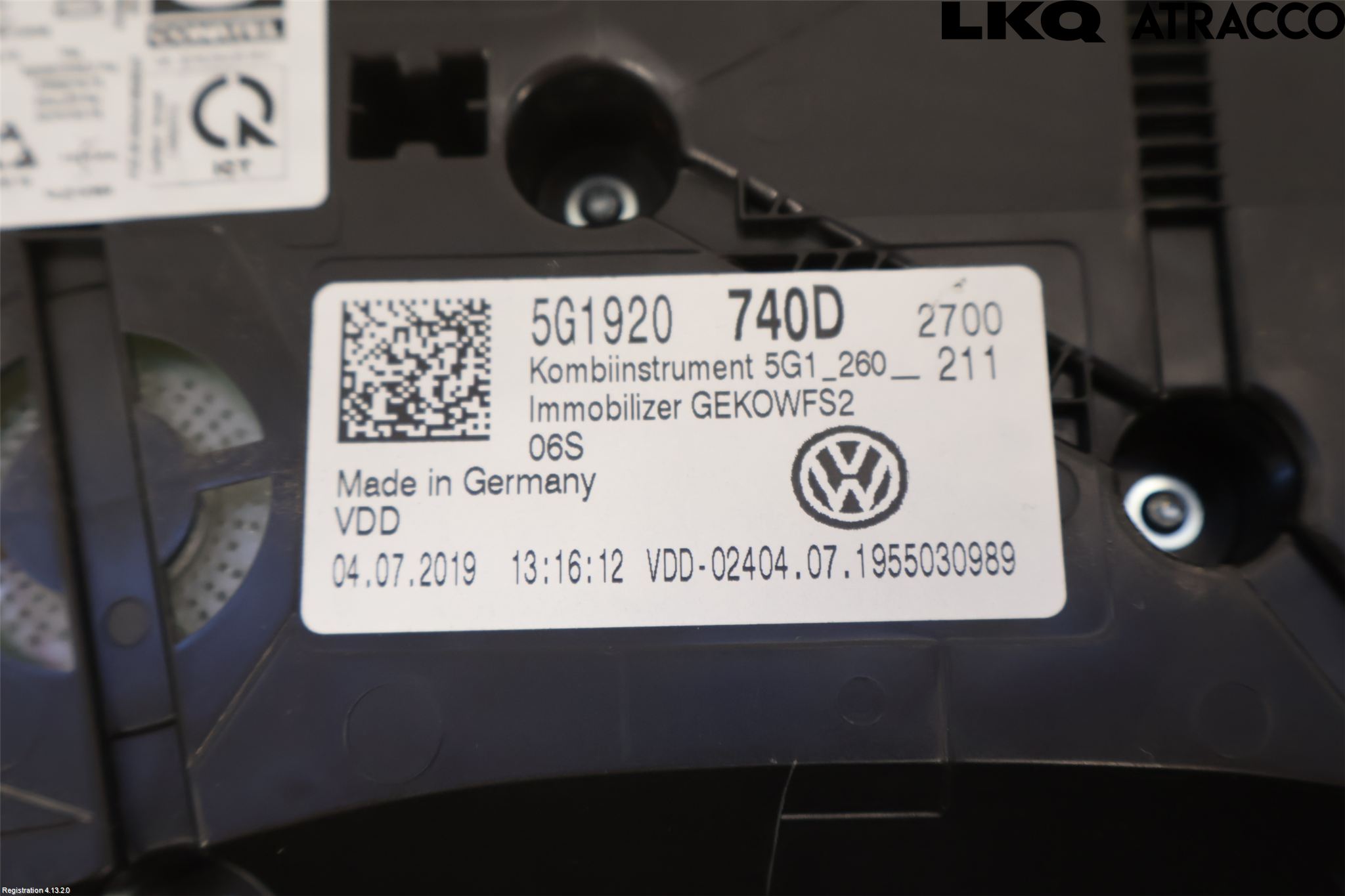 Volkswagen VW GOLF / E-GOLF VII 13-20 Instr Kombinert