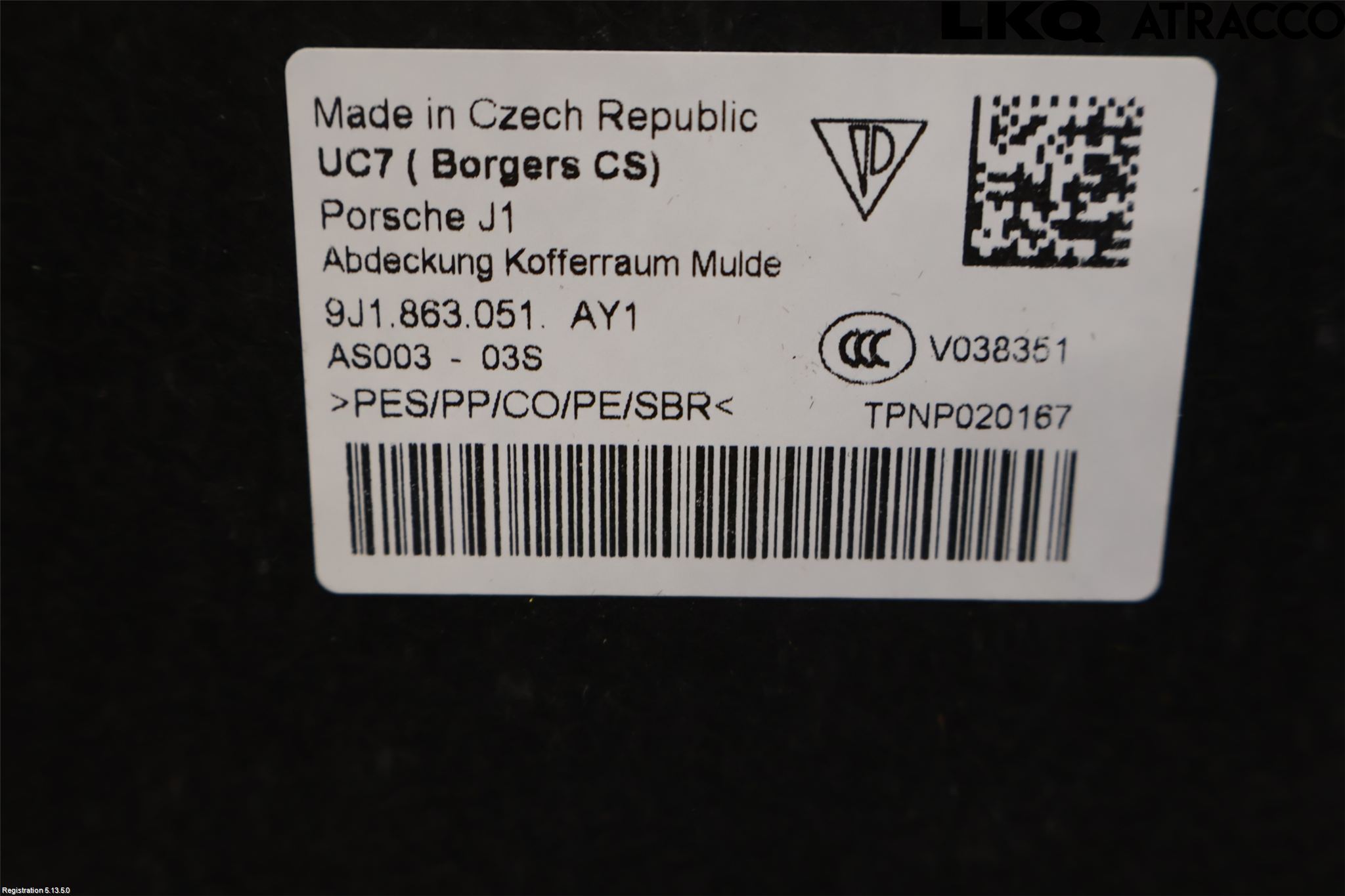Porsche TAYCAN 20- Innr Bagasjeromkledsel