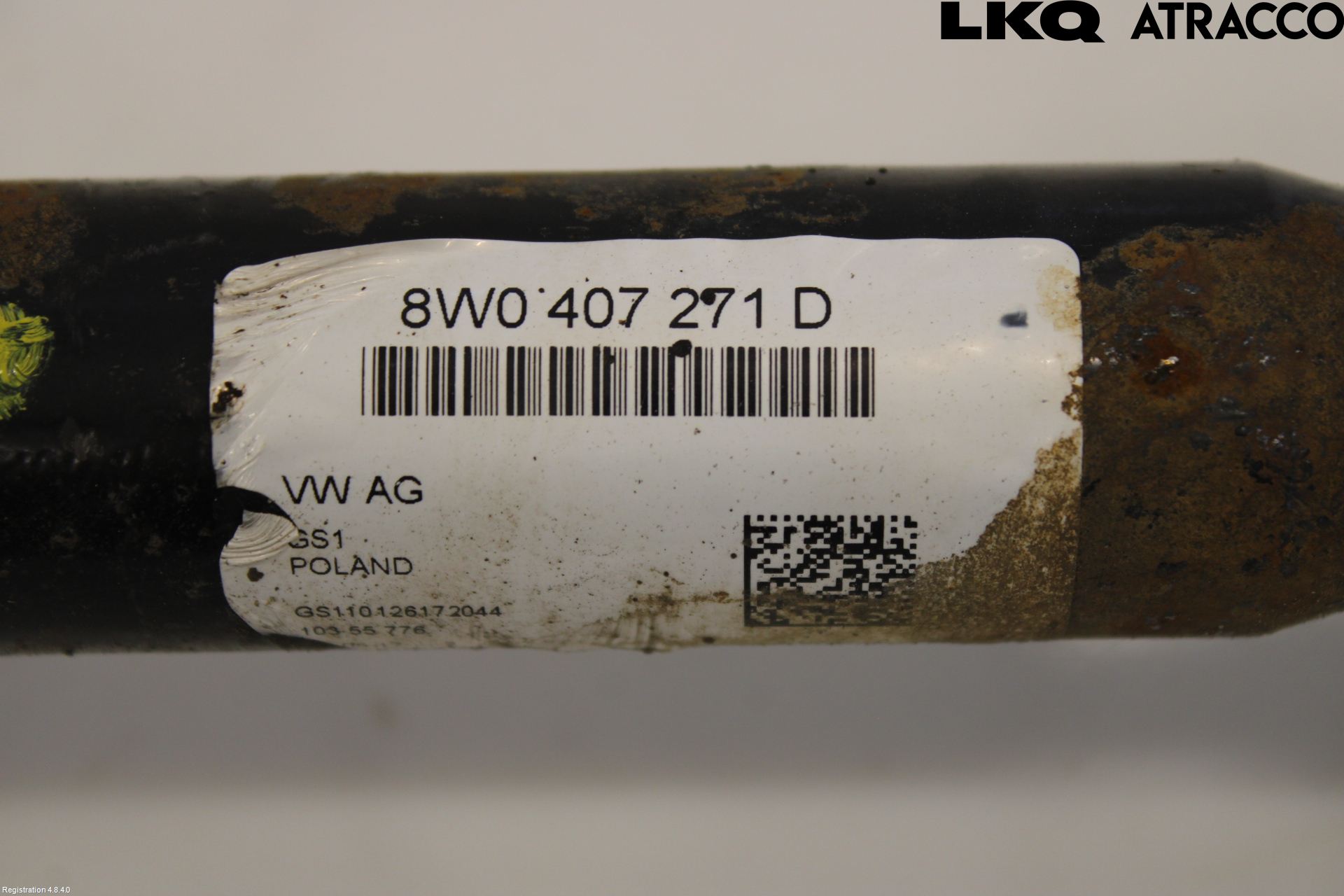 Audi A4/S4 B9 16-19 Drivaksel Foran Kompl Høyre