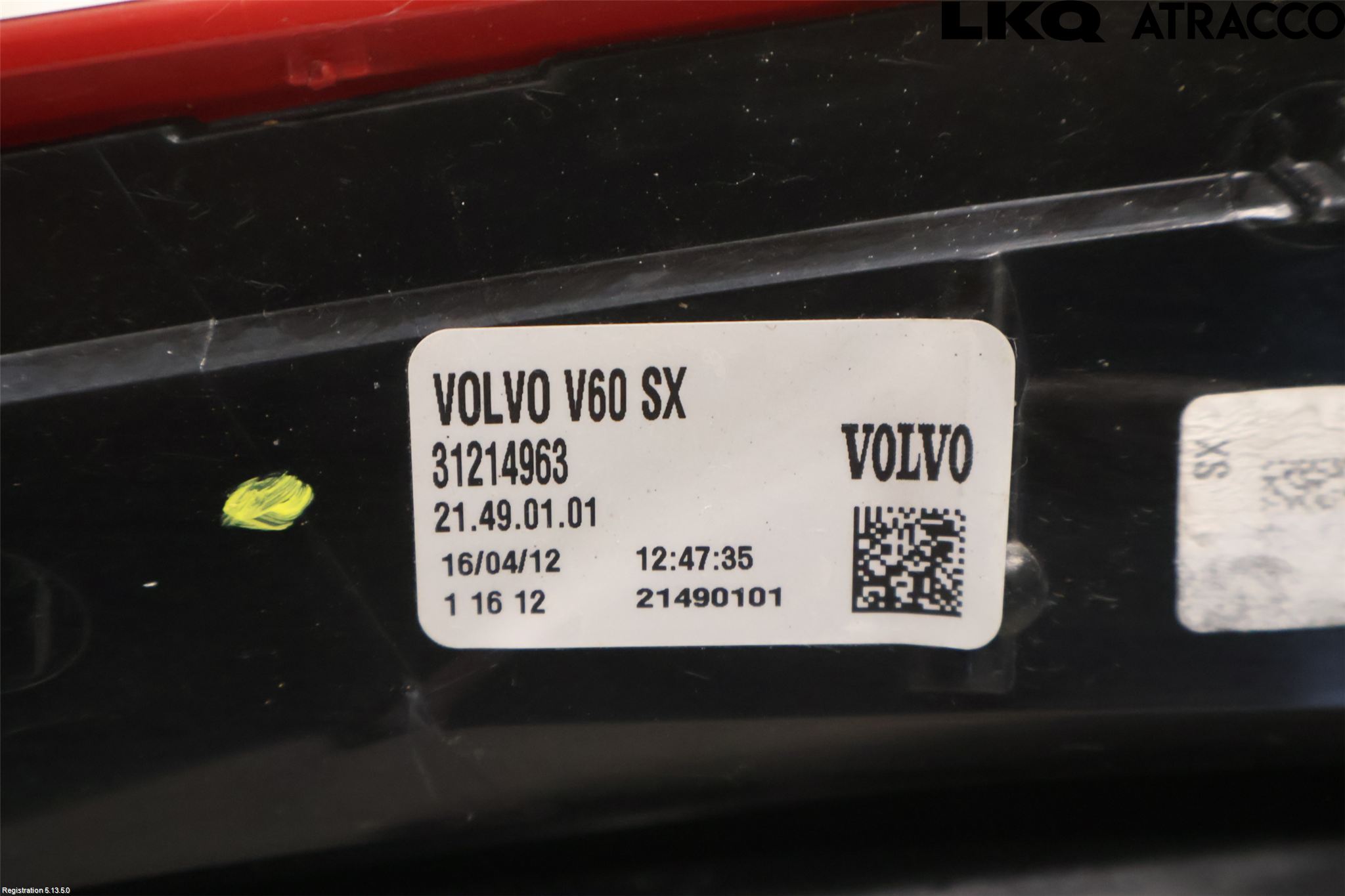 Volvo V60 11-13 Baklykt Venstre