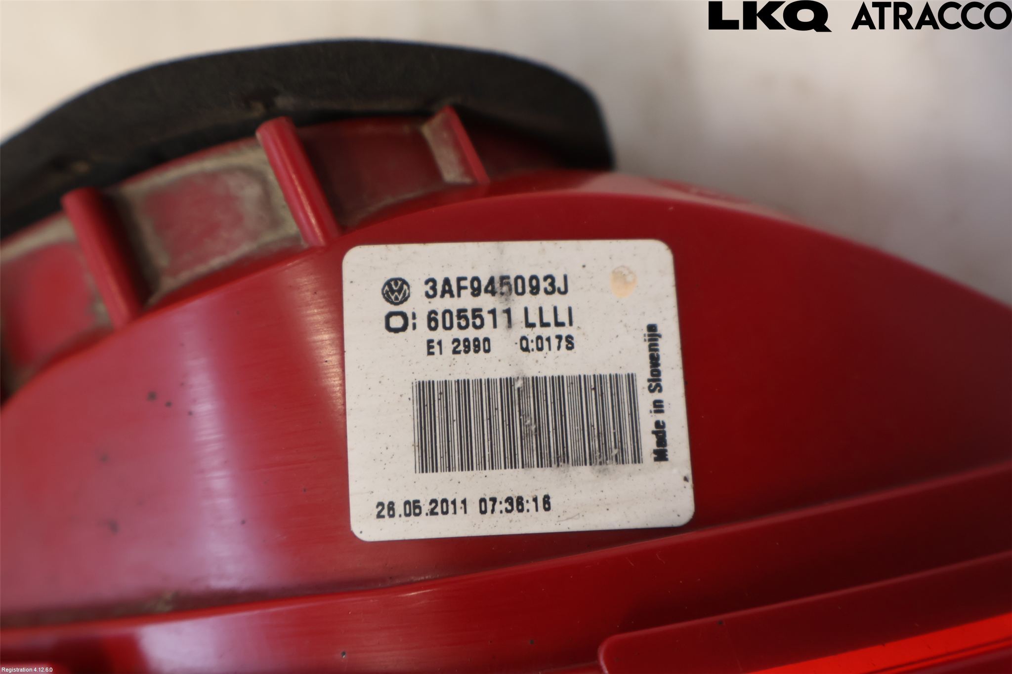 Volkswagen VW PASSAT 11-14 Baklykt Venstre  På Luke(Indre