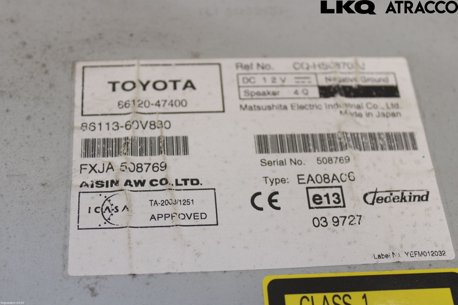 Toyota PRIUS ZVW30 09-20 Stereo Radio Med Cd