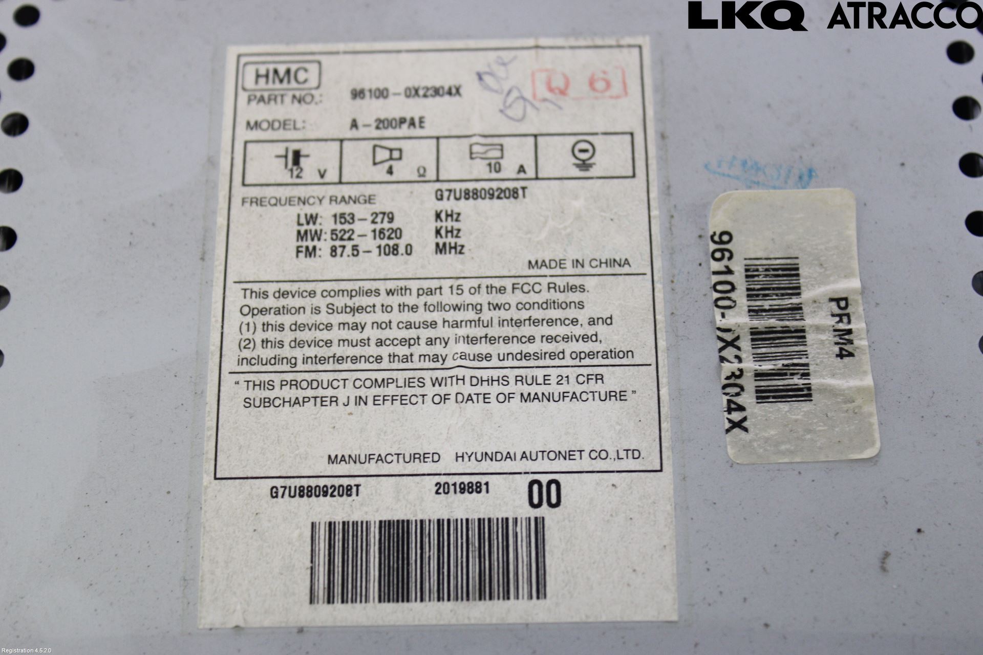 Hyundai i10 PA 08-13 Stereo Radio Med Cd