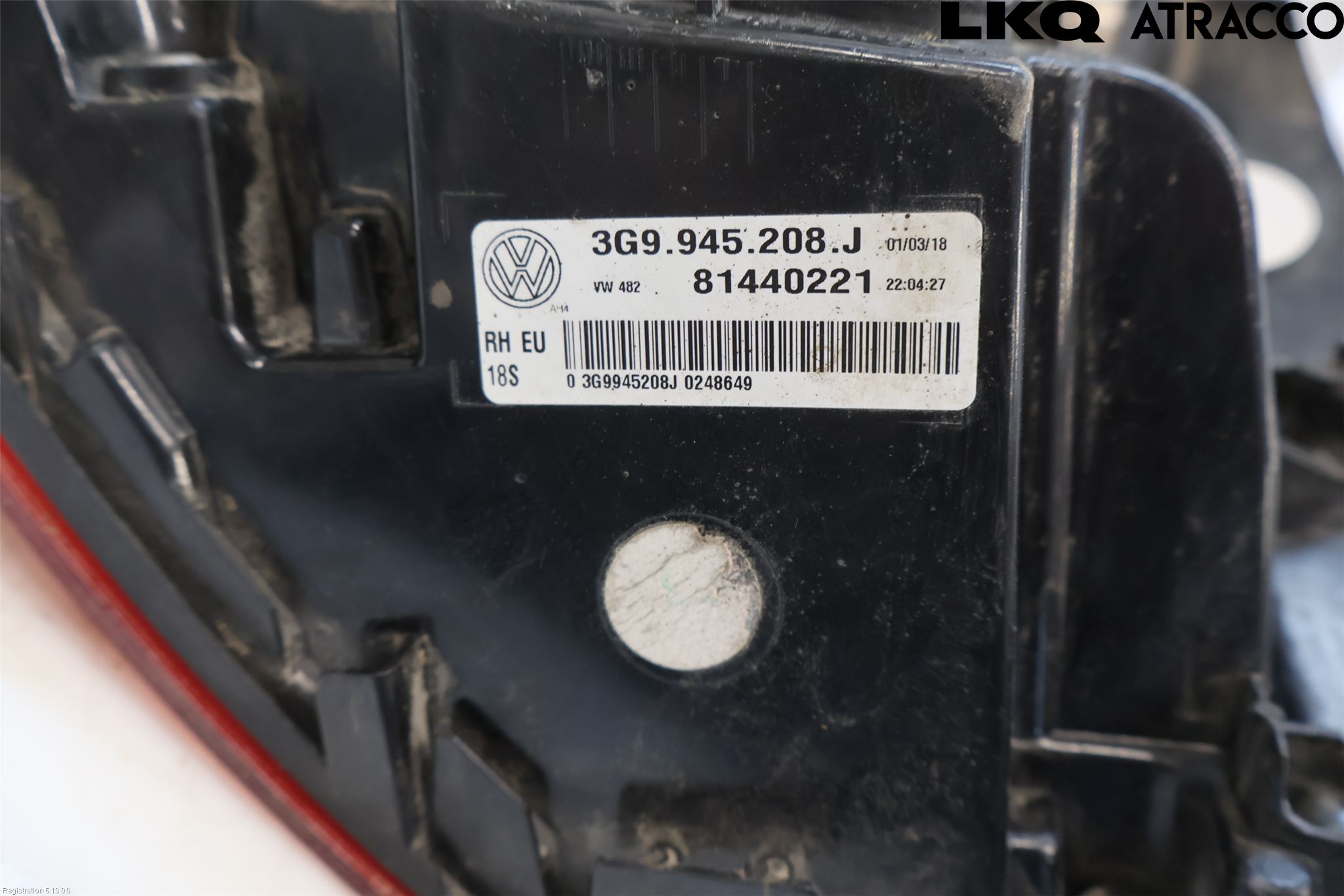 Volkswagen VW PASSAT 15-19 Baklykt Høyre