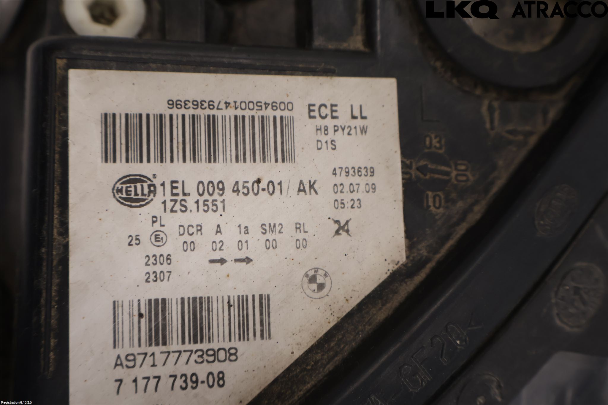 BMW 5 E60/61 Sed/Tou 02-10 Frontlykt Venstre