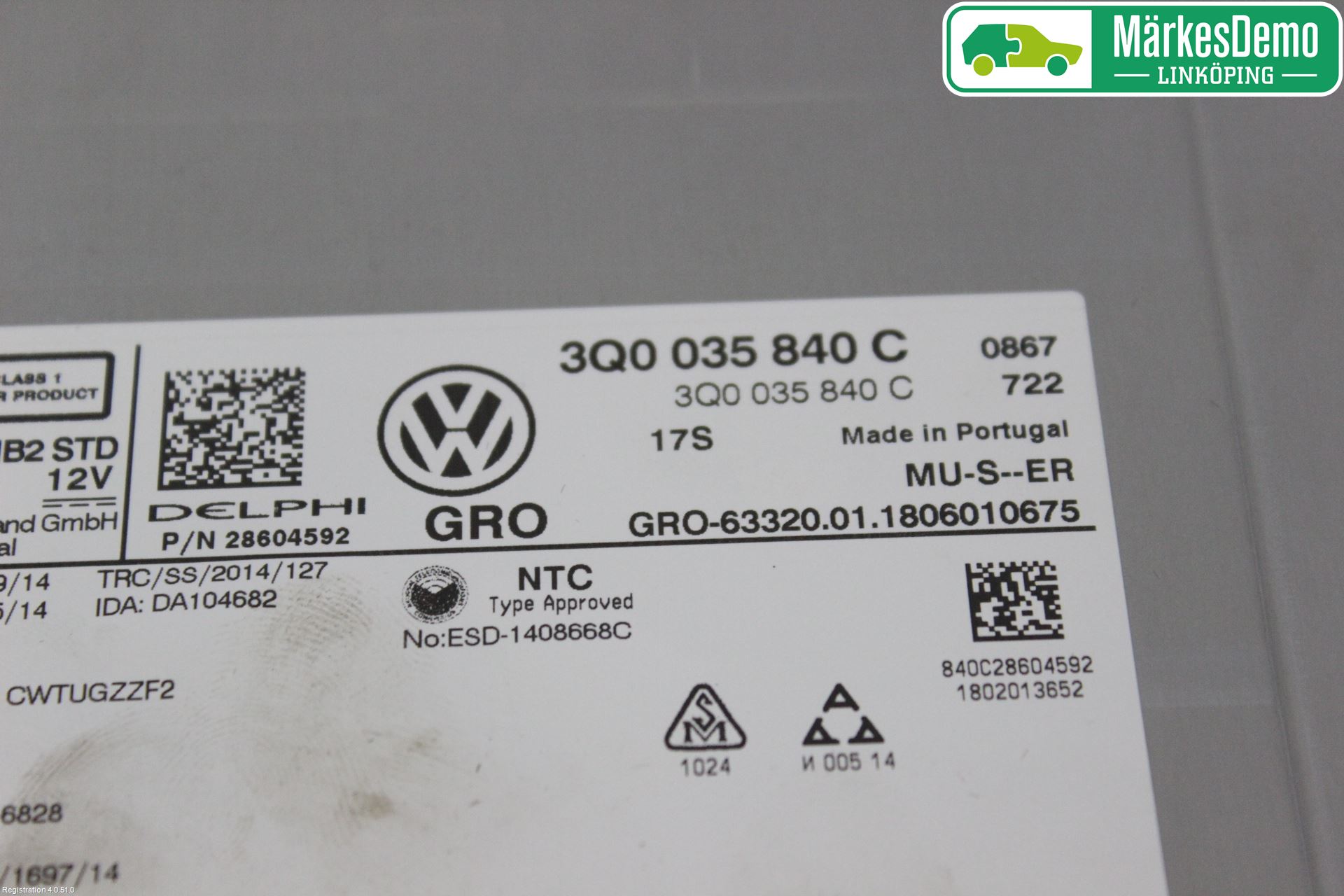 Volkswagen VW PASSAT 15-19 Stereo Radio Med Cd