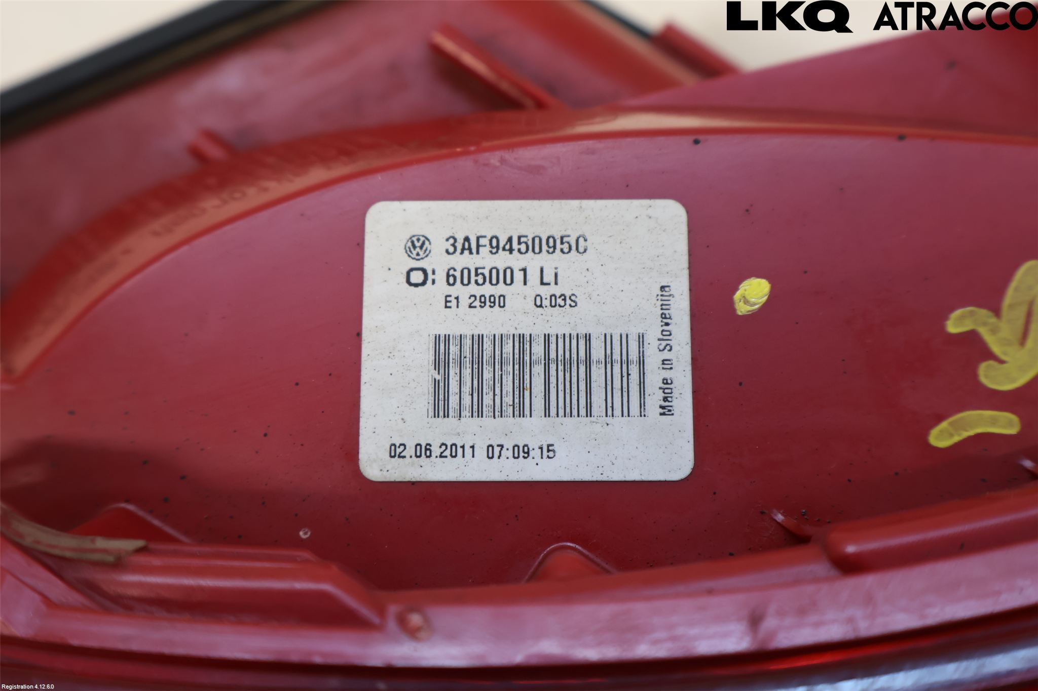 Volkswagen VW PASSAT 11-14 Baklykt Venstre