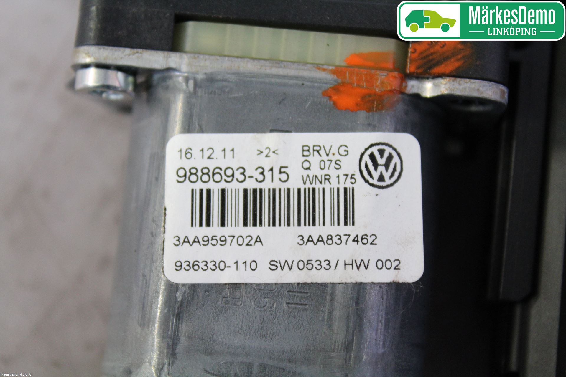 Volkswagen VW PASSAT 11-14 Vindusheismotor