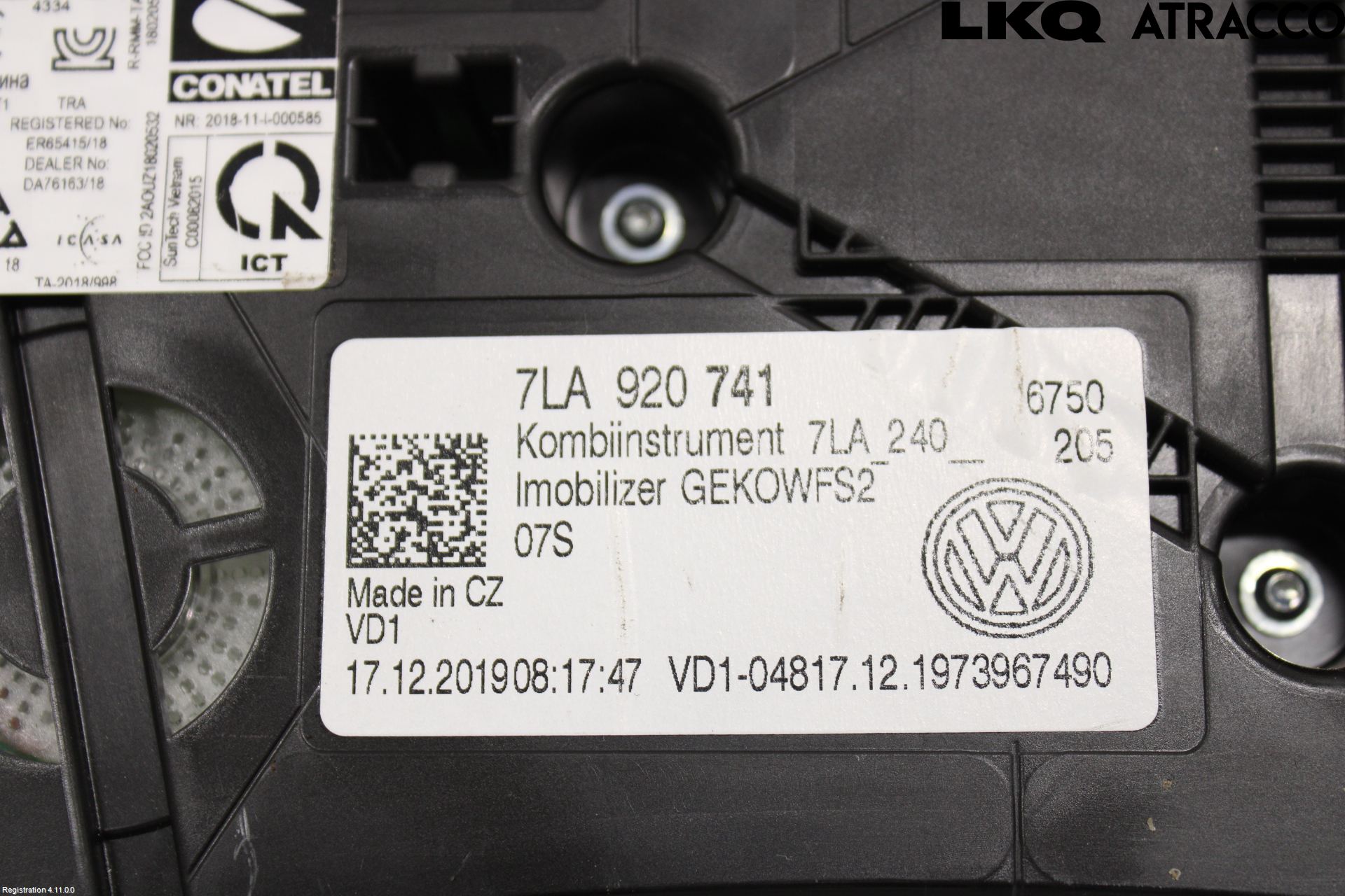 Volkswagen VW TRANSP/CARAVELLE (T6) 16-22 Instr Kombinert