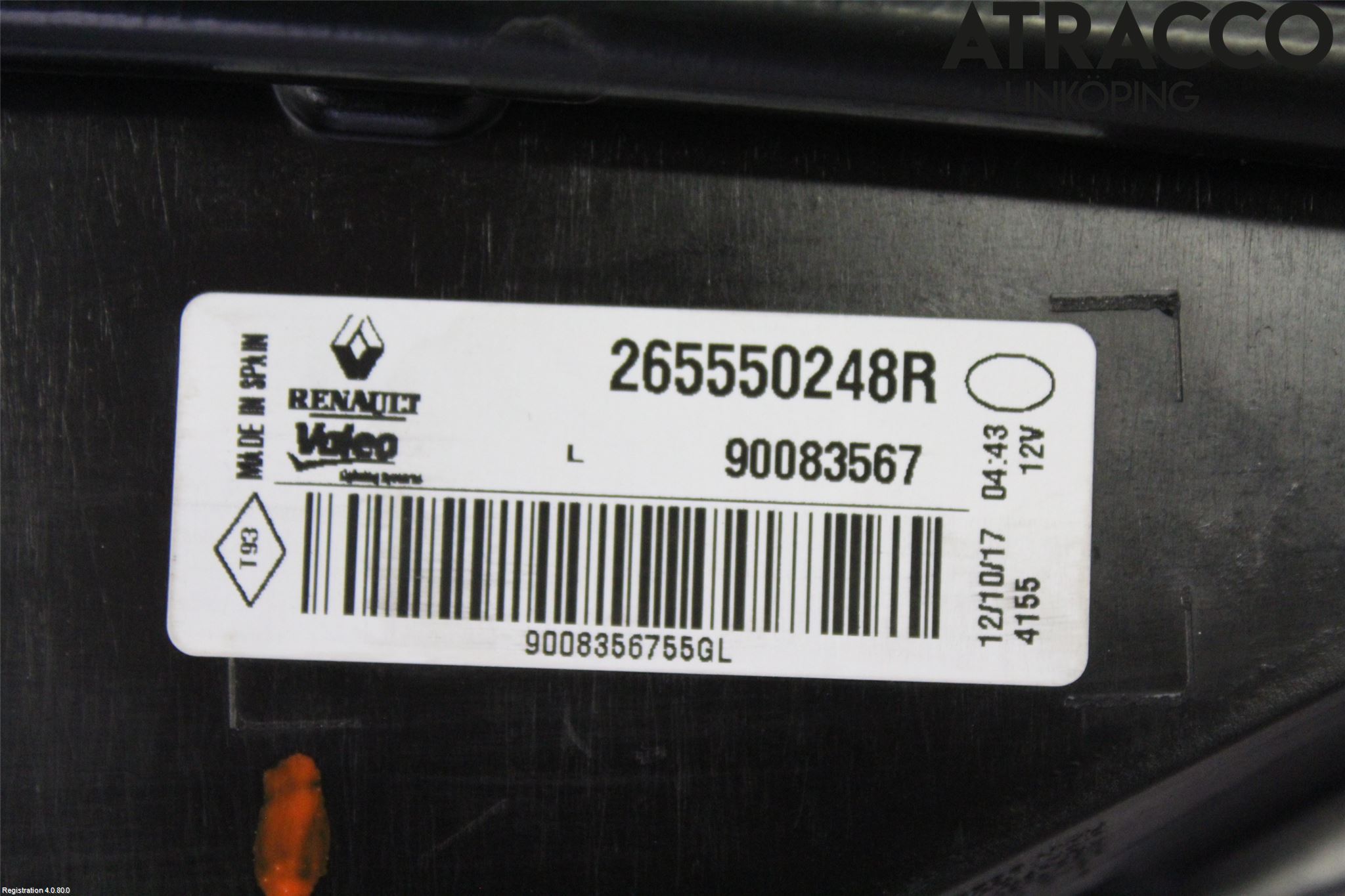 Renault MEGANE IV 16-23 Baklykt Venstre  På Luke(Indre