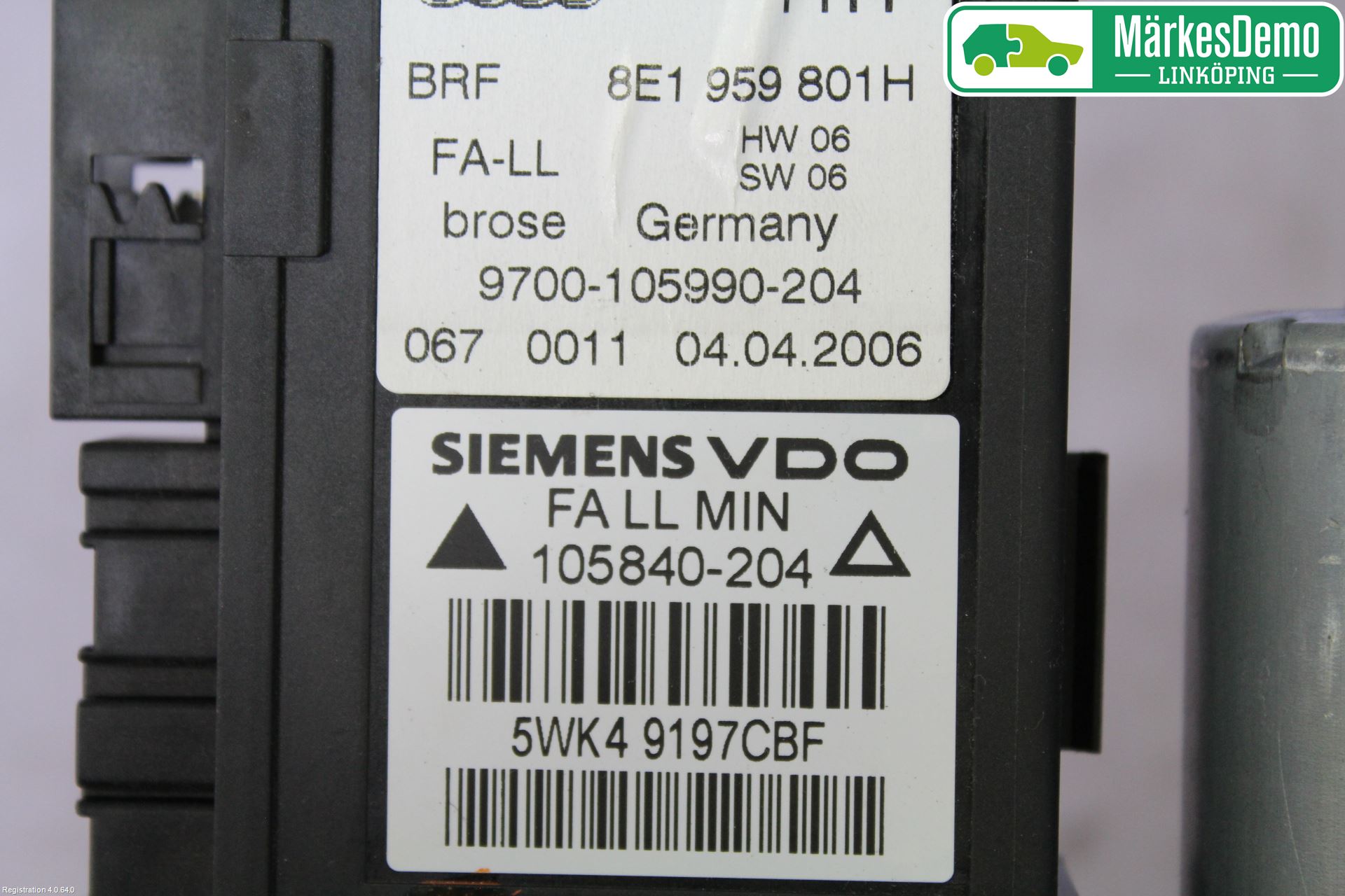 Audi A4/S4 05-07 Vindusheismotor