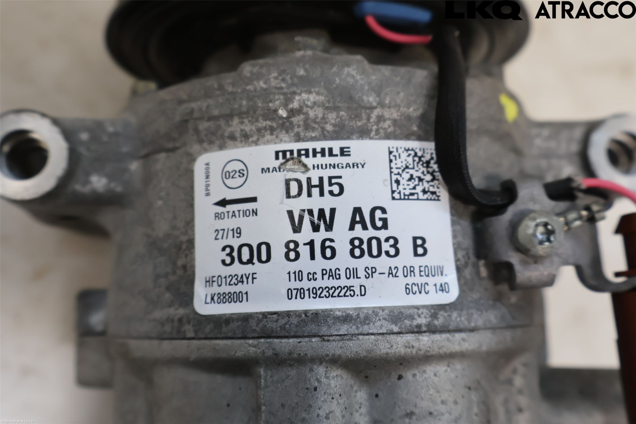 Volkswagen VW GOLF / E-GOLF VII 13-20 Varme Ac Kompressor