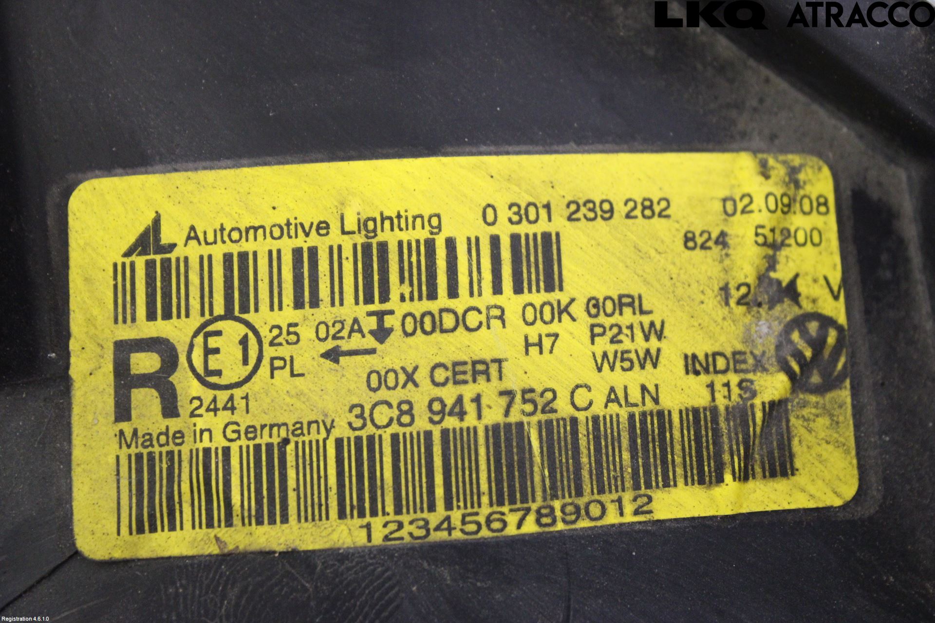 Volkswagen VW PASSAT CC 08-16 Frontlykt Høyre