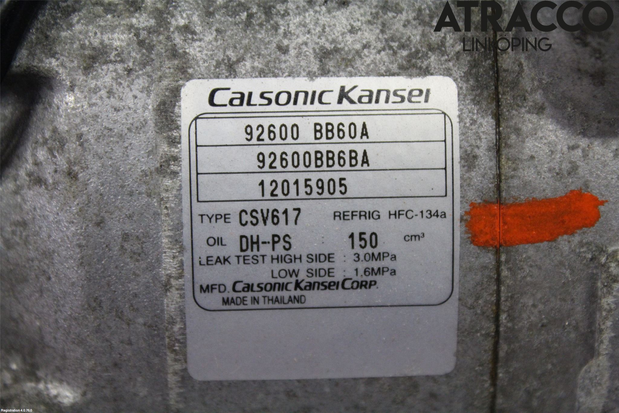Nissan QASHQAI 10-14 Varme Ac Kompressor