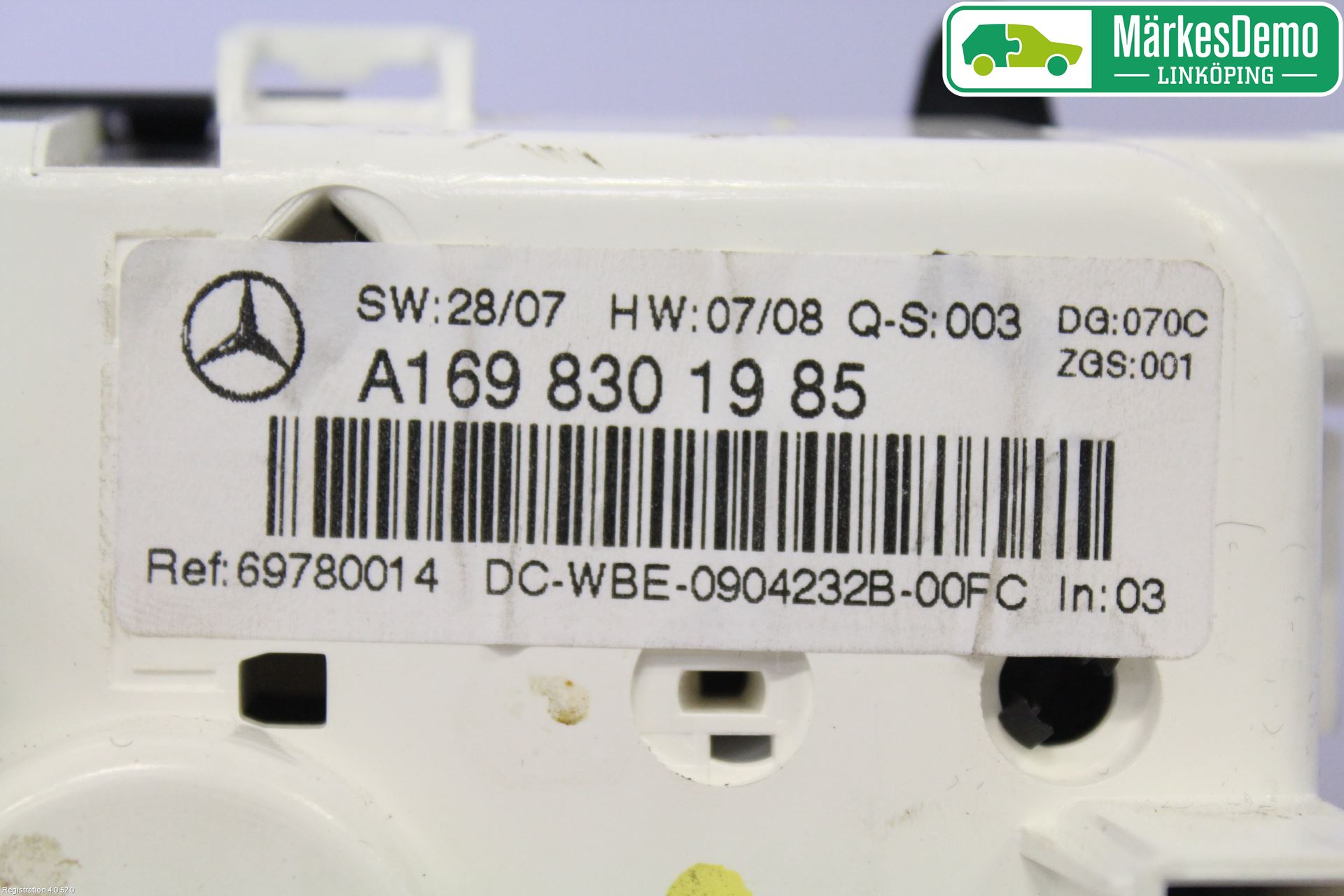 Mercedes-Benz MB B-KLASS (W245) 05-12 Varme Ac Betjening-Display