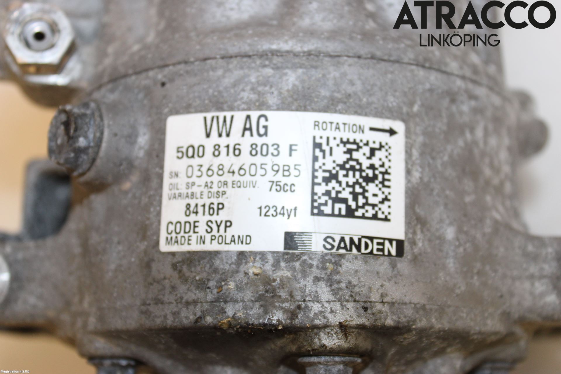 Volkswagen VW PASSAT 15-19 Varme Ac Kompressor