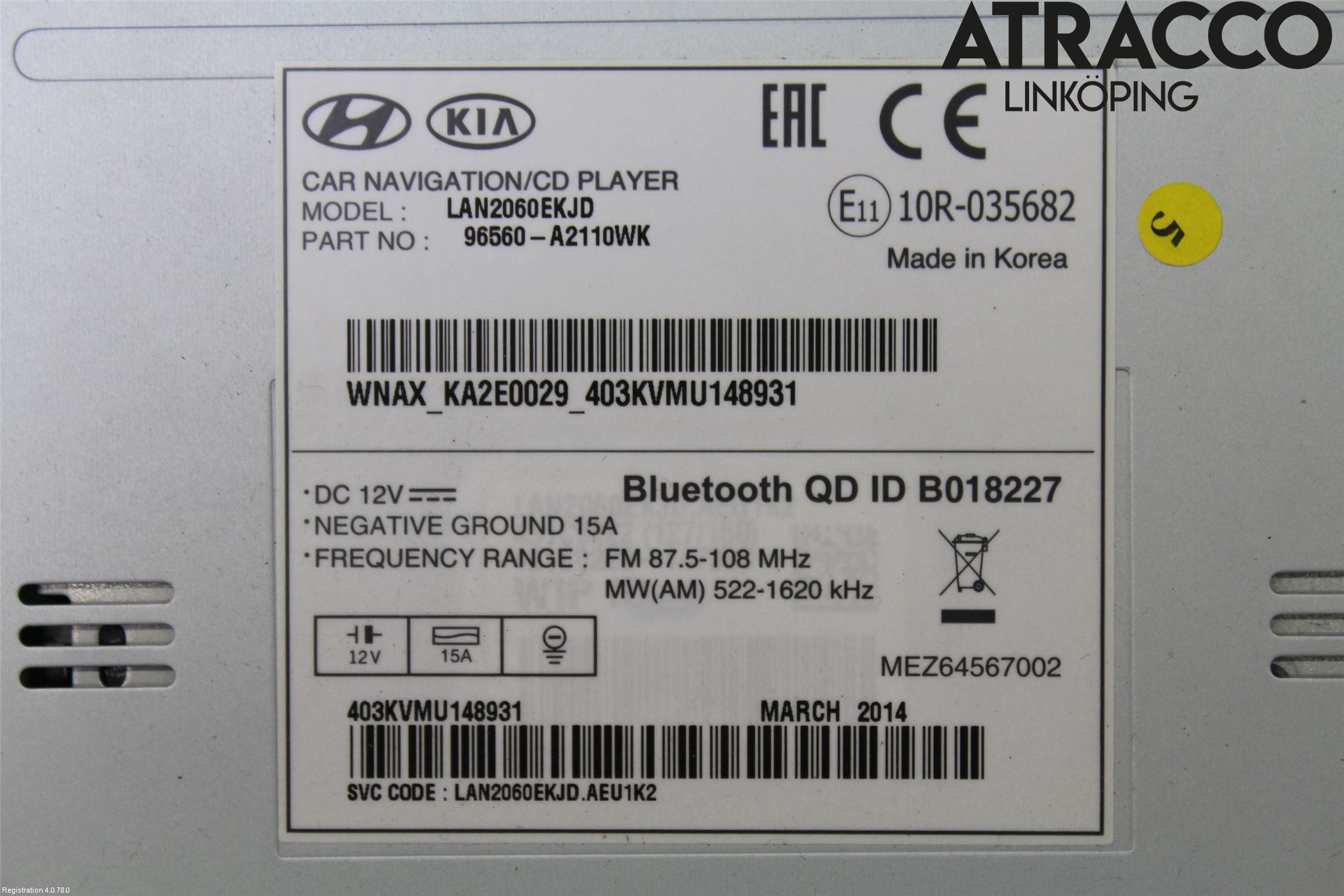 Kia CEED 12-18 Stereo Radio Med Cd