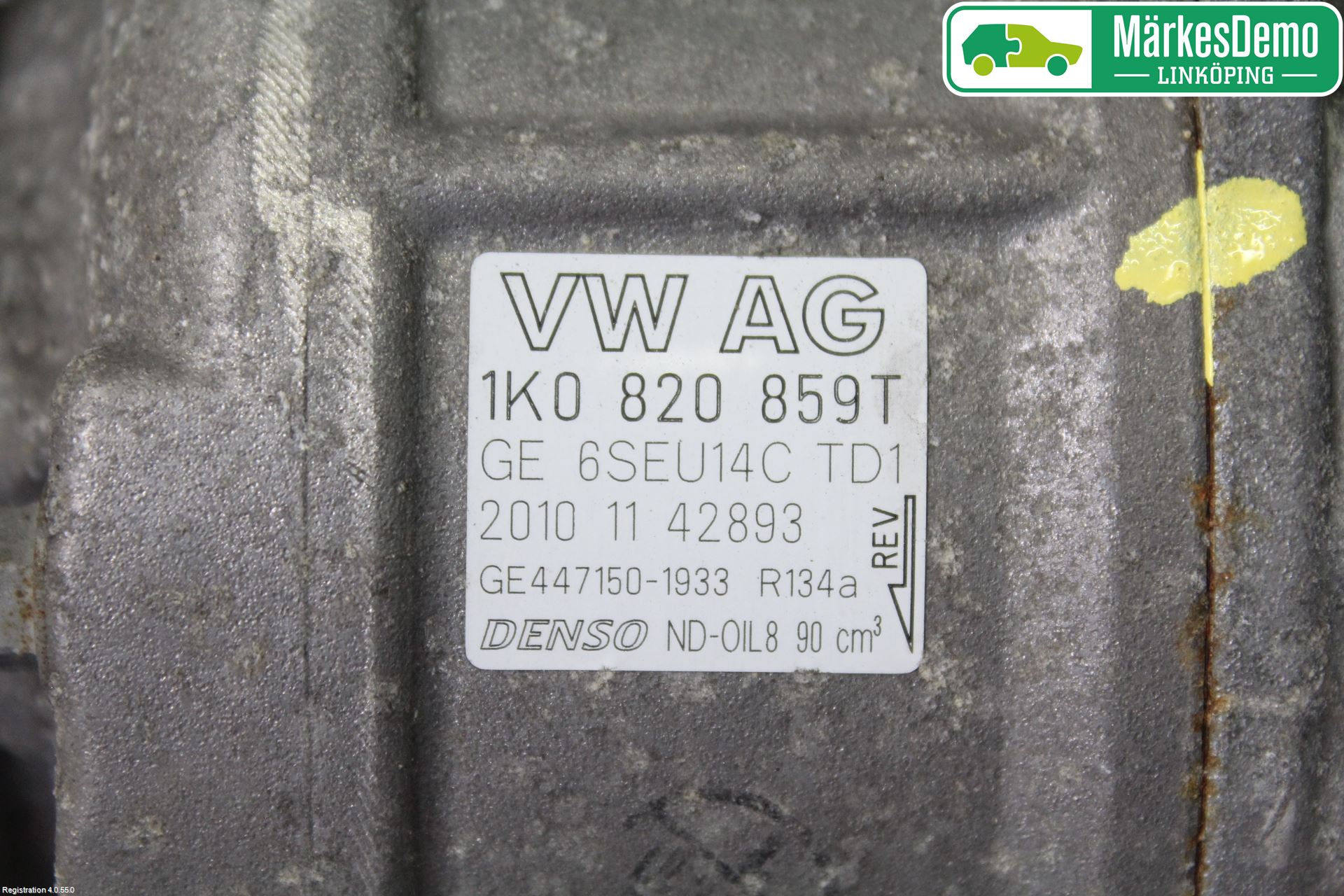 Volkswagen VW GOLF VI 09-13 Varme Ac Kompressor