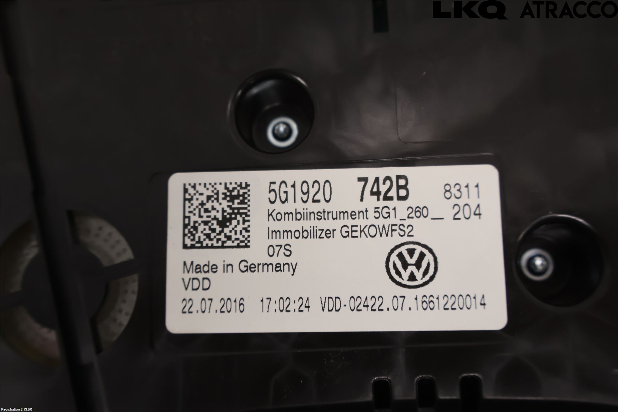 Volkswagen VW GOLF / E-GOLF VII 13-20 Instr Kombinert
