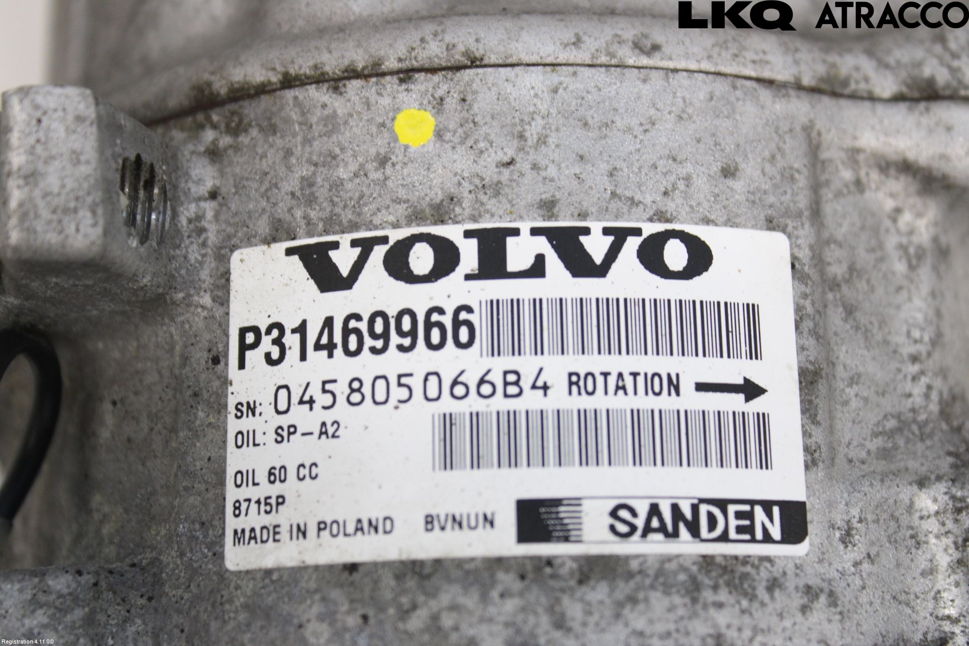 Volvo V40 12-19 Varme Ac Kompressor